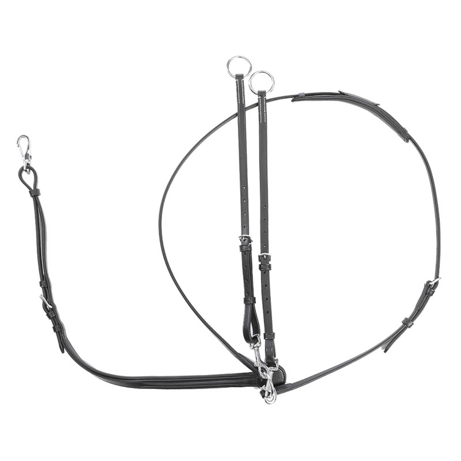 HORZE Martingala In Pelle Per Cavallo Con Fermi In Gomma - Colore Nero, Taglia P - 3