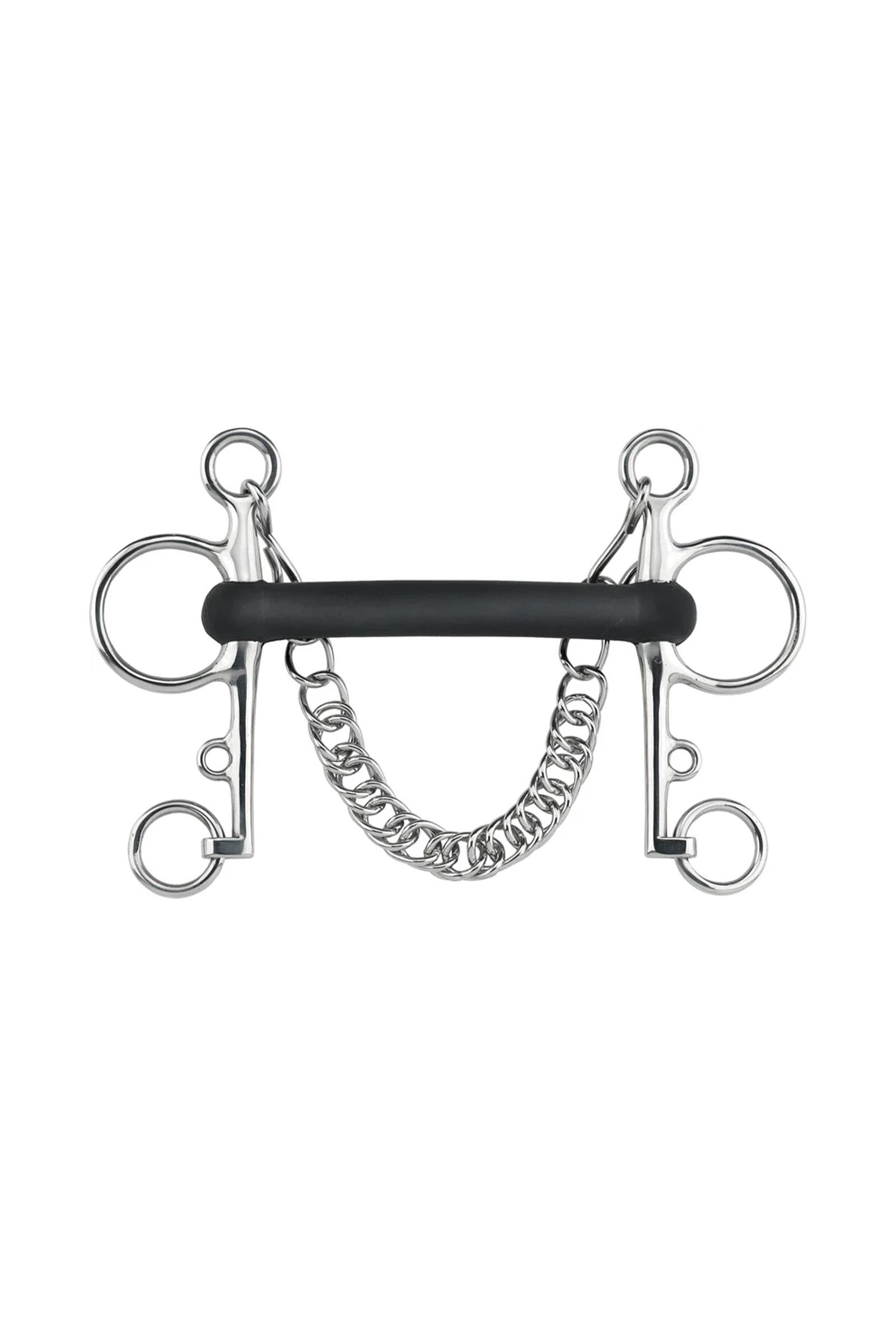 Sprenger pelham de goma flexible, recto 18 mm, acero inoxidable Filetes y Bocados