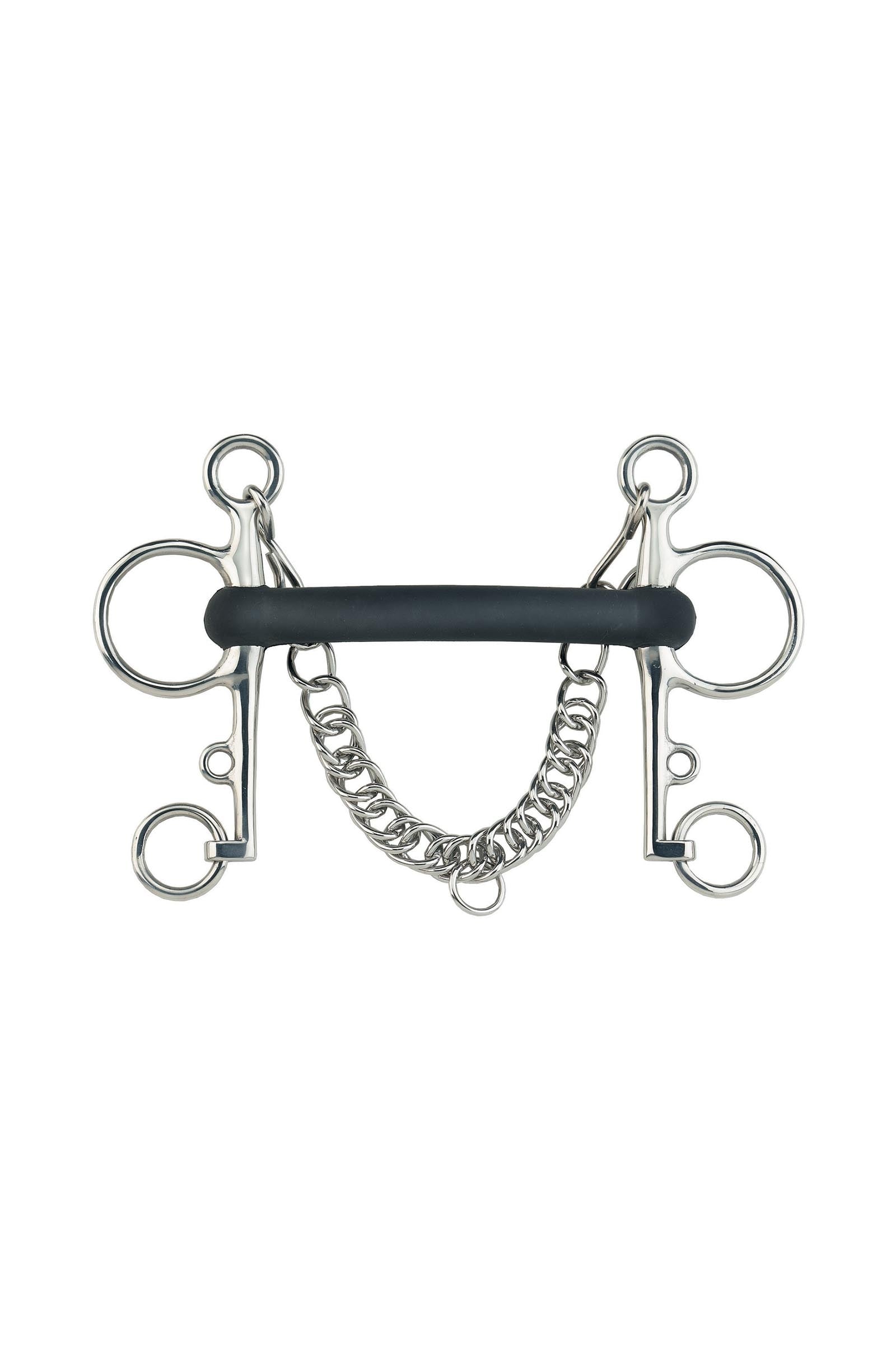 Sprenger pelham, goma rígida, barra, 18 mm, acero inoxidable Filetes y Bocados