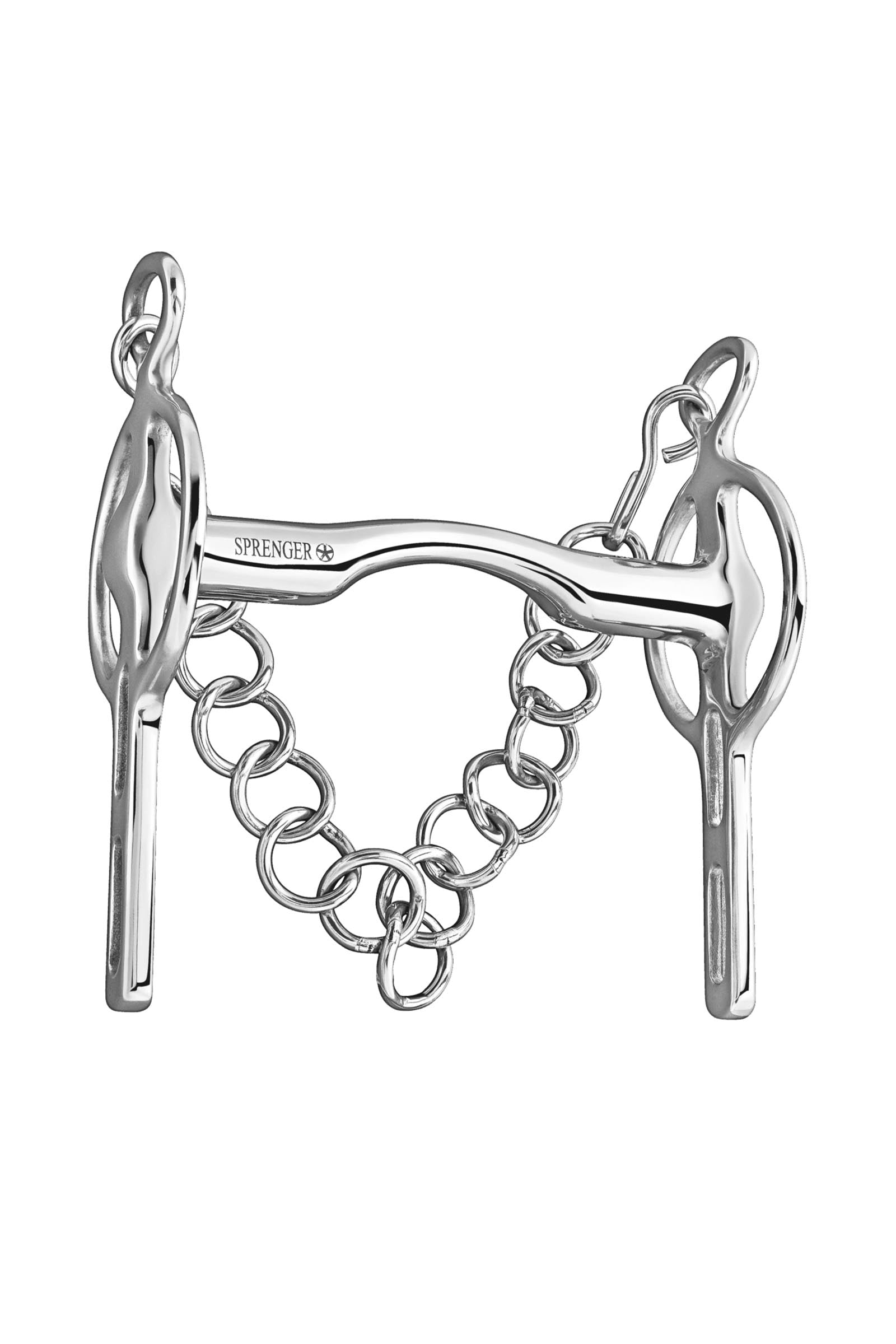 Sprenger Bocado Liverpool Butterfly, recto 16 mm, 2 ranuras, ramas fijas, acero inoxidable Filetes y Bocados
