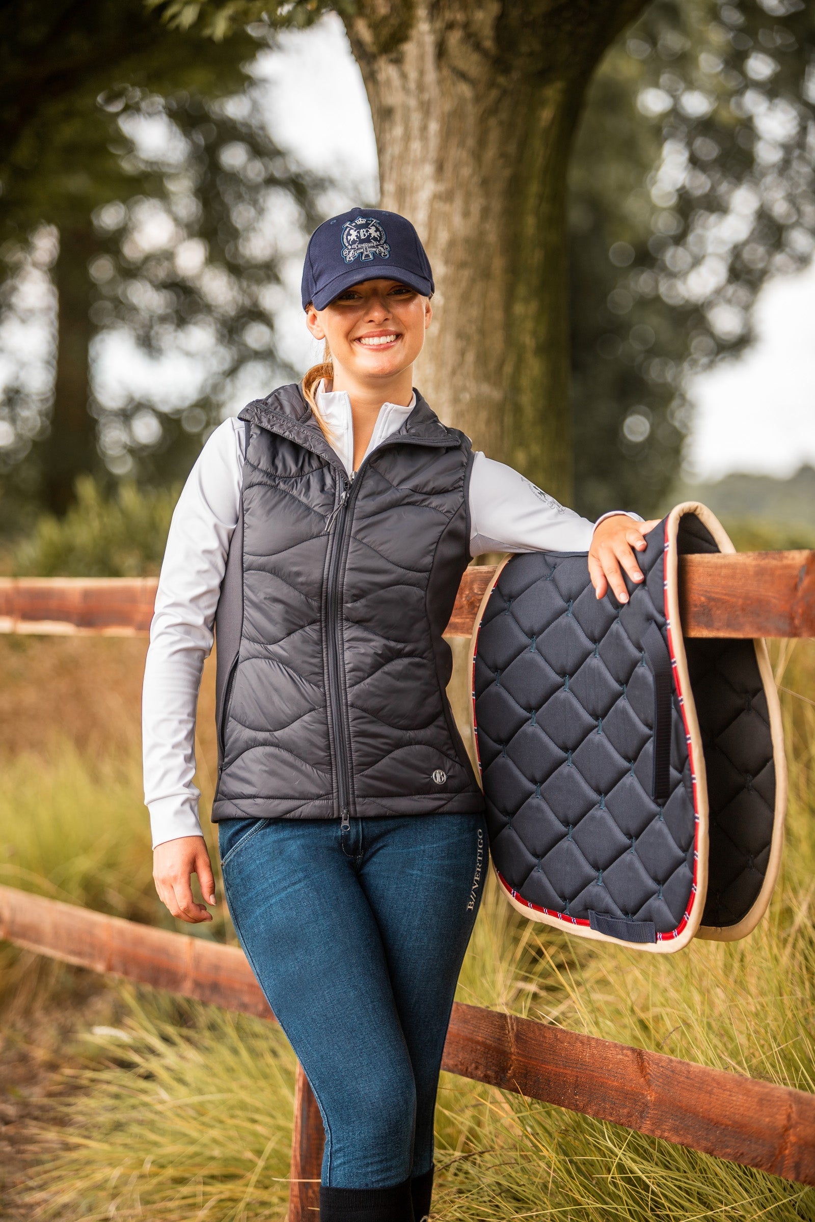 B Vertigo Amory All Purpose Saddle Pad with Monogram Embroidery Saddle Pads