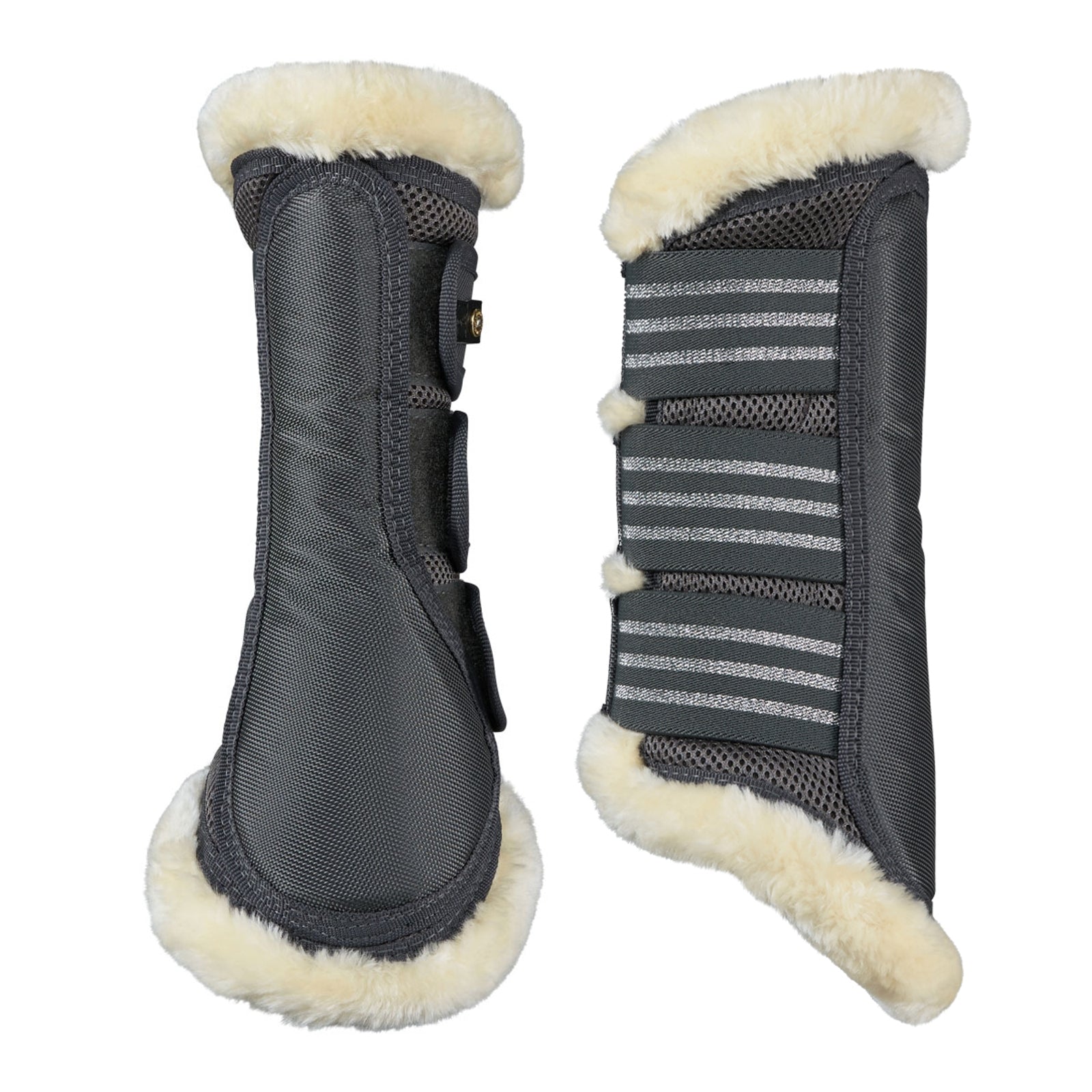 Horze Lincoln Brushing Boots with Fur Leg Protection & Hoof Protection for Horses