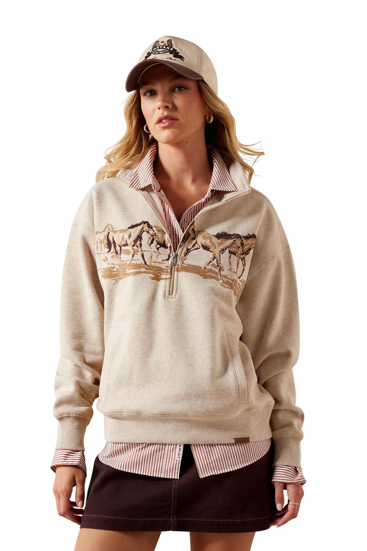 Ariat Mujer Sudadera Running Wild con cremallera 1/2 Ropa Mujer