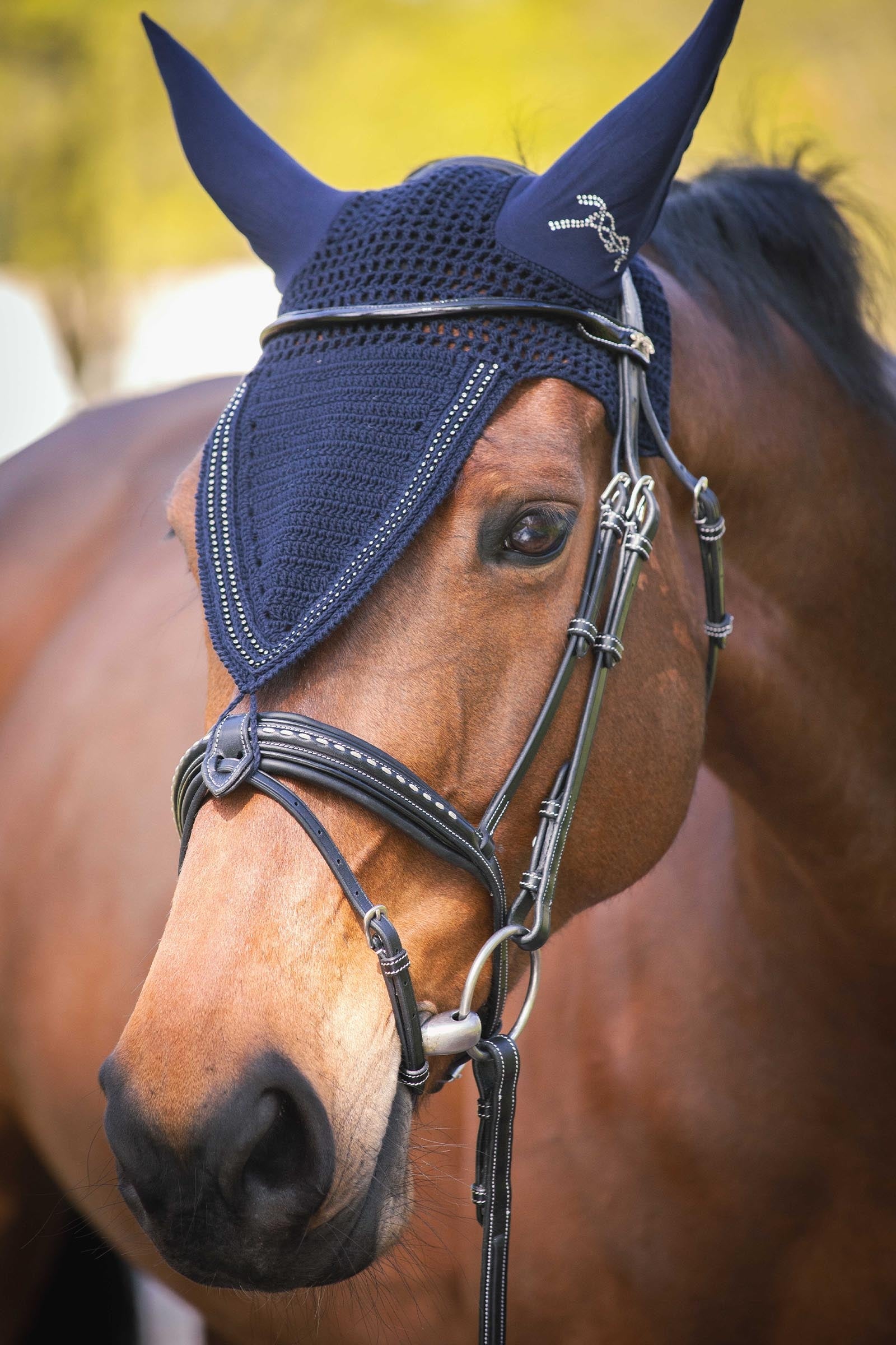 PENELOPE Long Fly Veil With Strass Antifly Protection for Horses