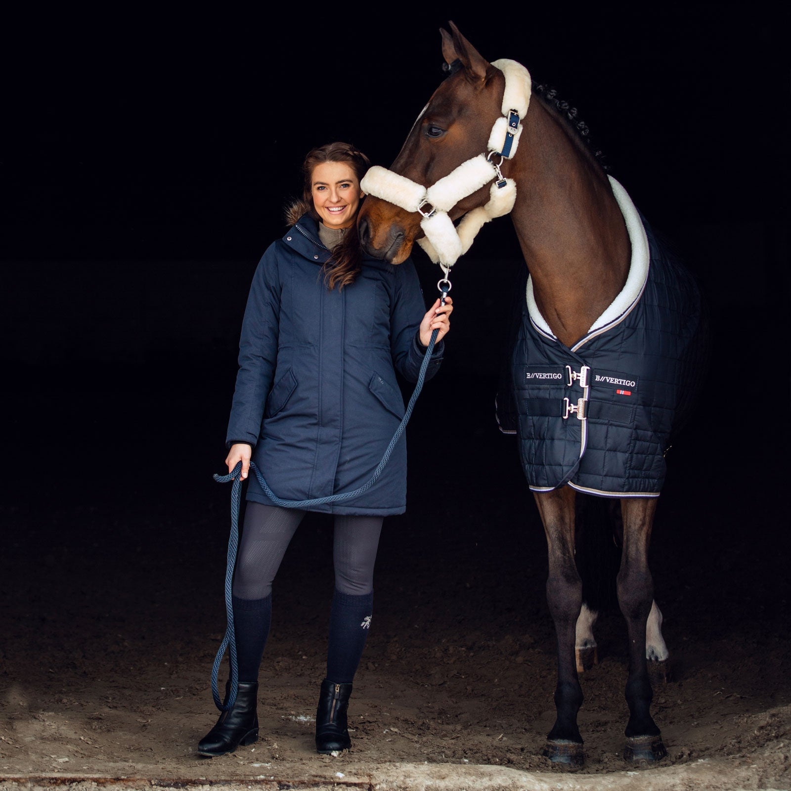 B Vertigo Alaska Halter with Faux Fur Halters & Leads