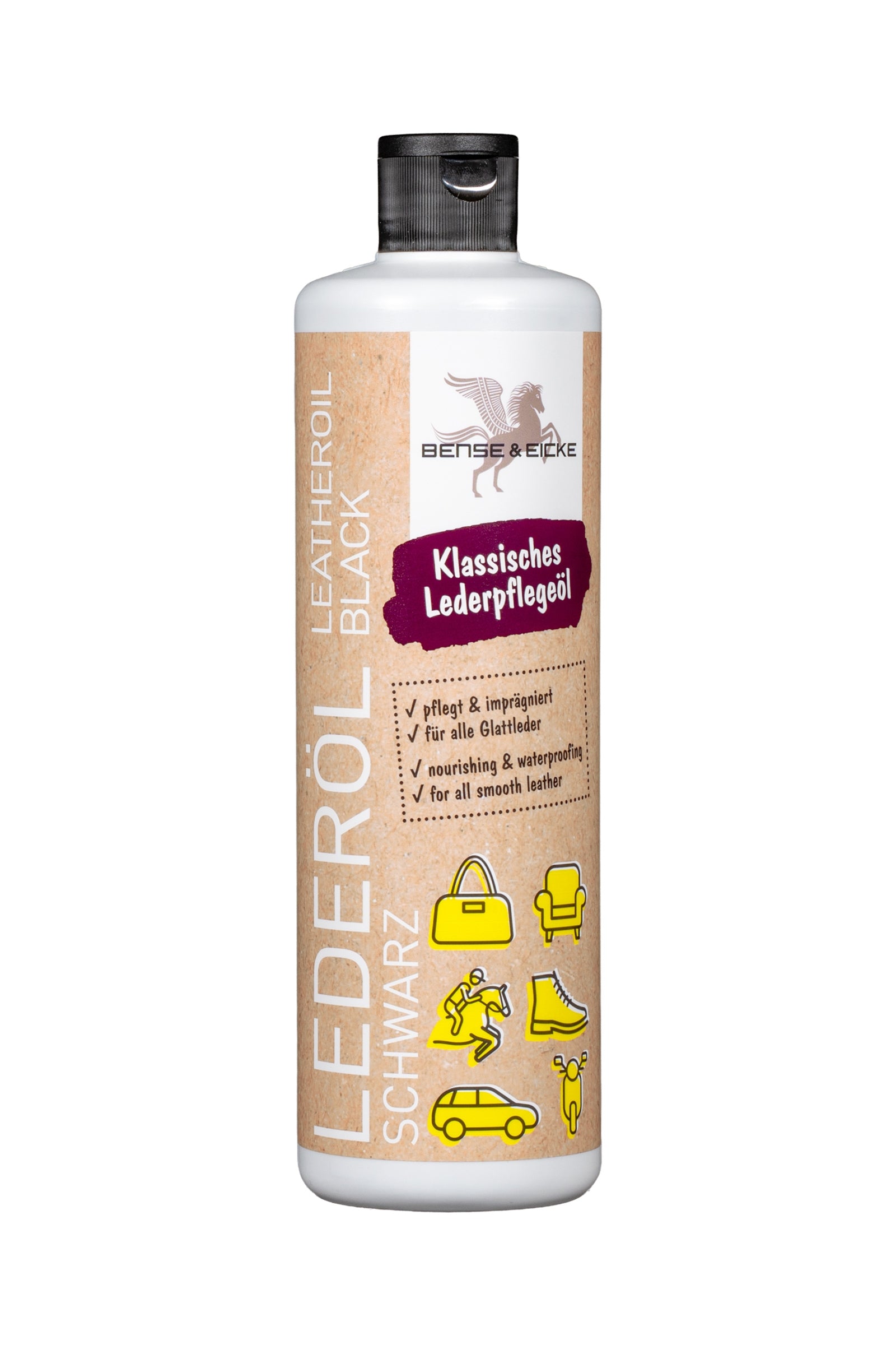 Bense & Eicke Aceite para cuero negro, 500 ml Cuidado Salud