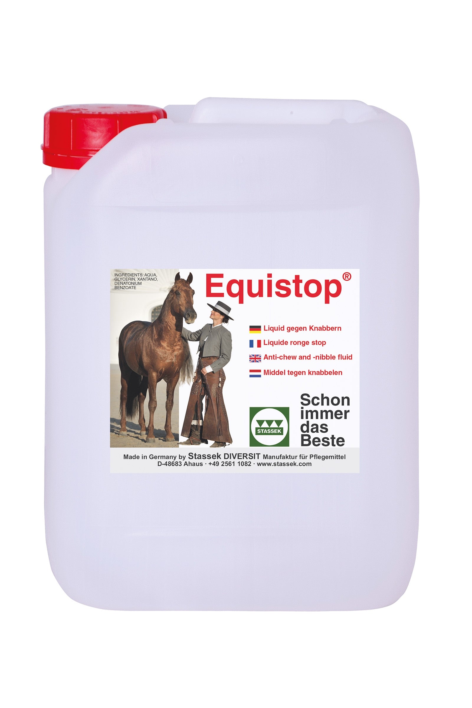 Stassek Equistop Líquido anti-mordiscos, 5 litros Suministros de Establo