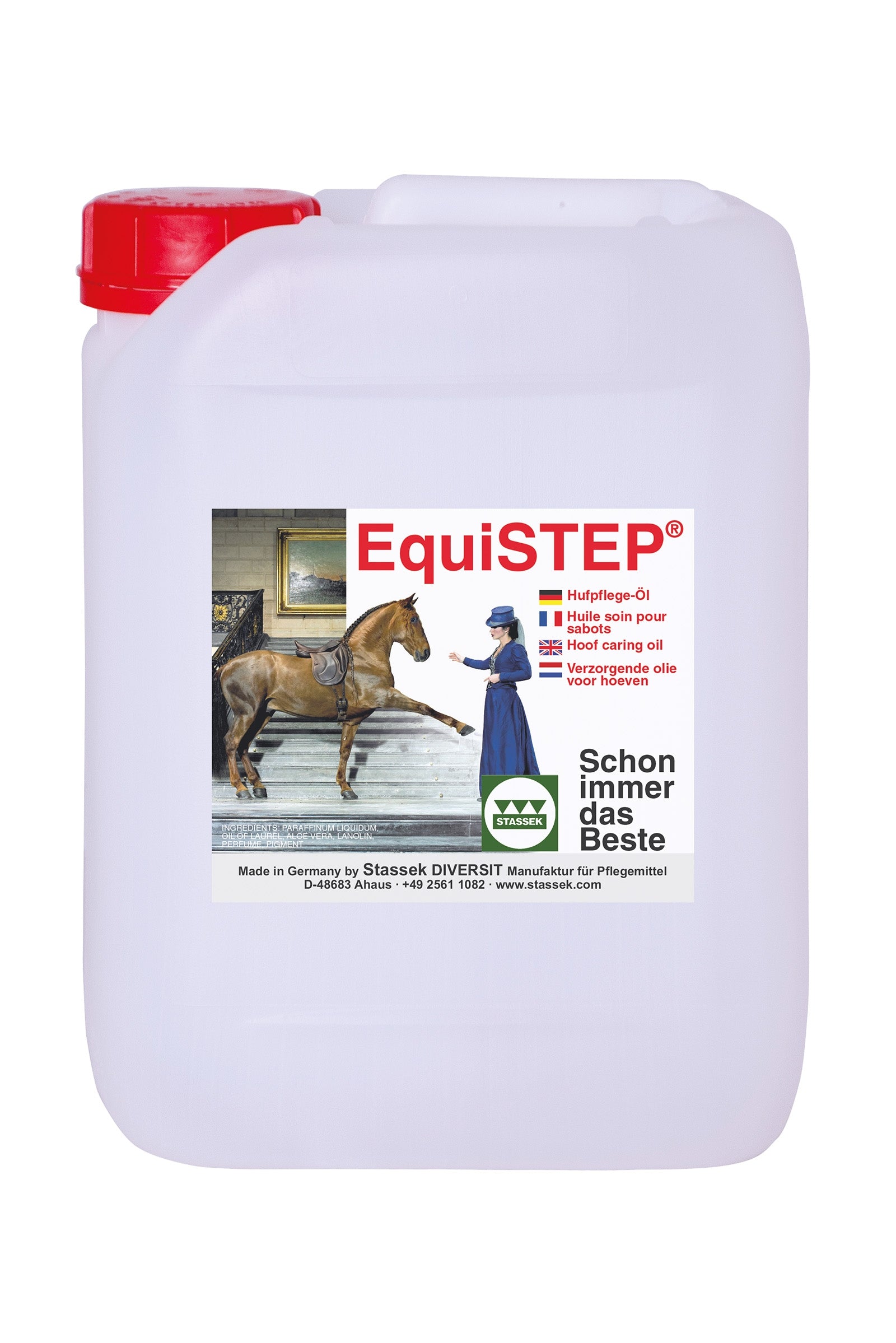 Stassek EquiSTEP Bidón de aceite para pezuñas, 5 litros Cuidado Salud