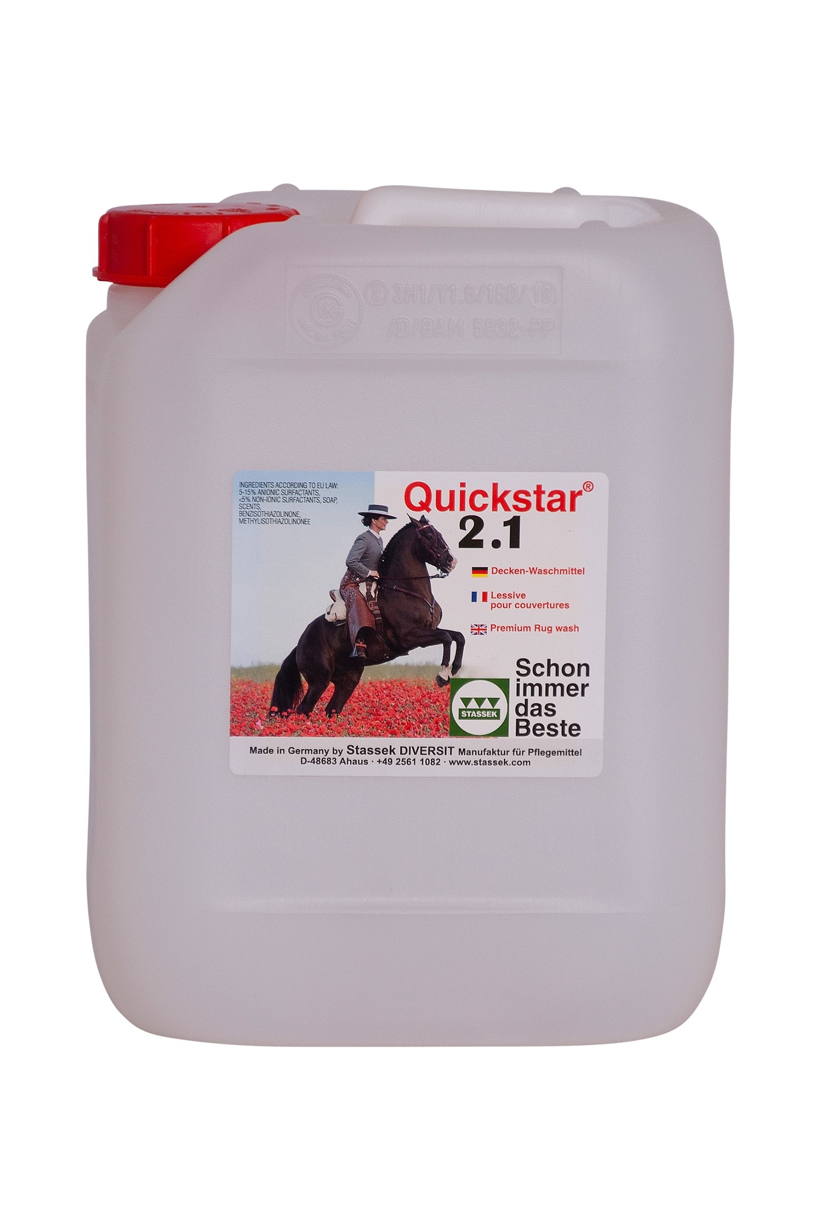 Stassek Quickstar 2.1 Premium Detergente para Mantas y Mantillas, 2 litros Cuidado Salud