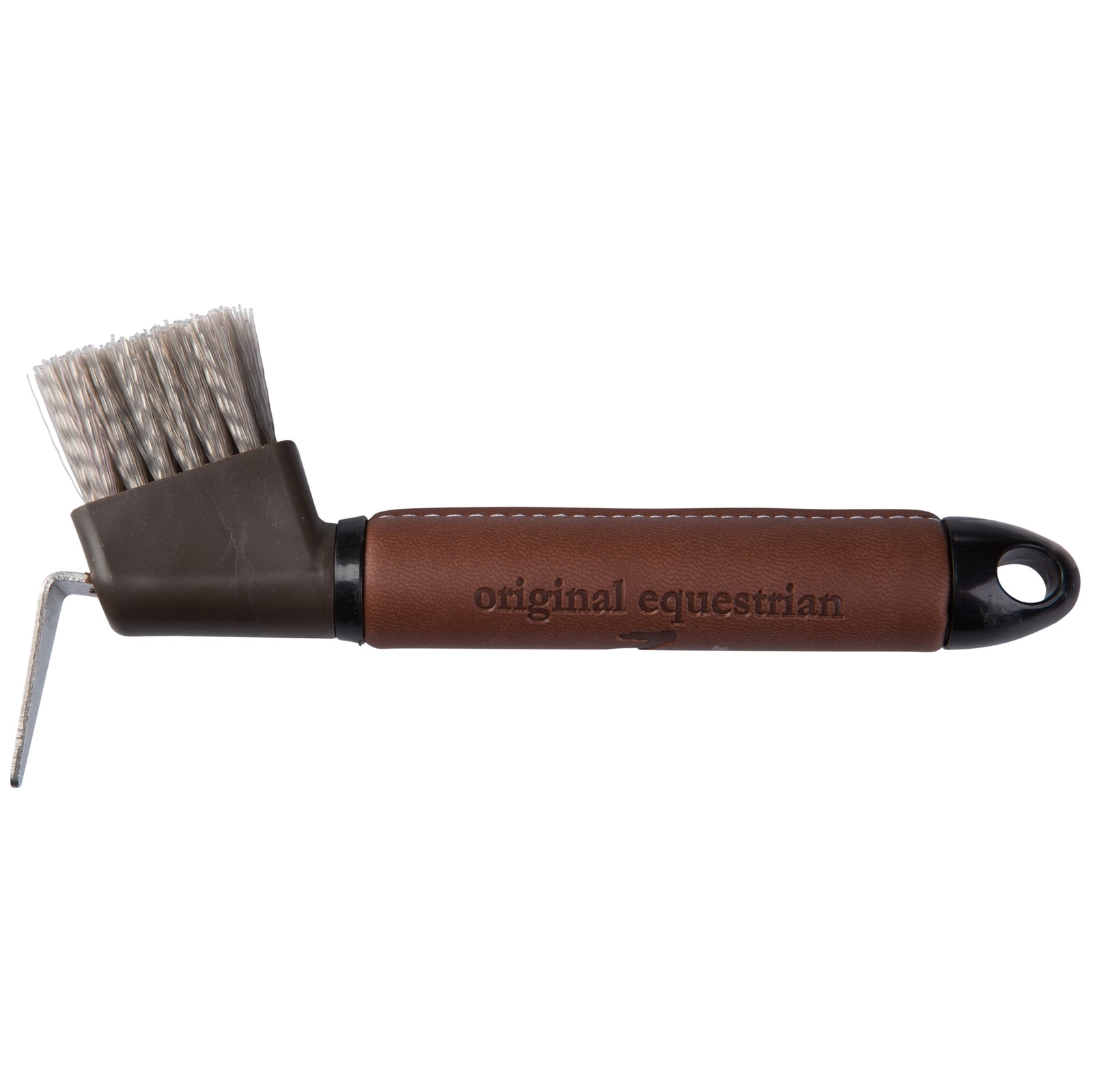 Horze Limpia Cascos con Mango de Cuero Maddox Suministros de Cepillado