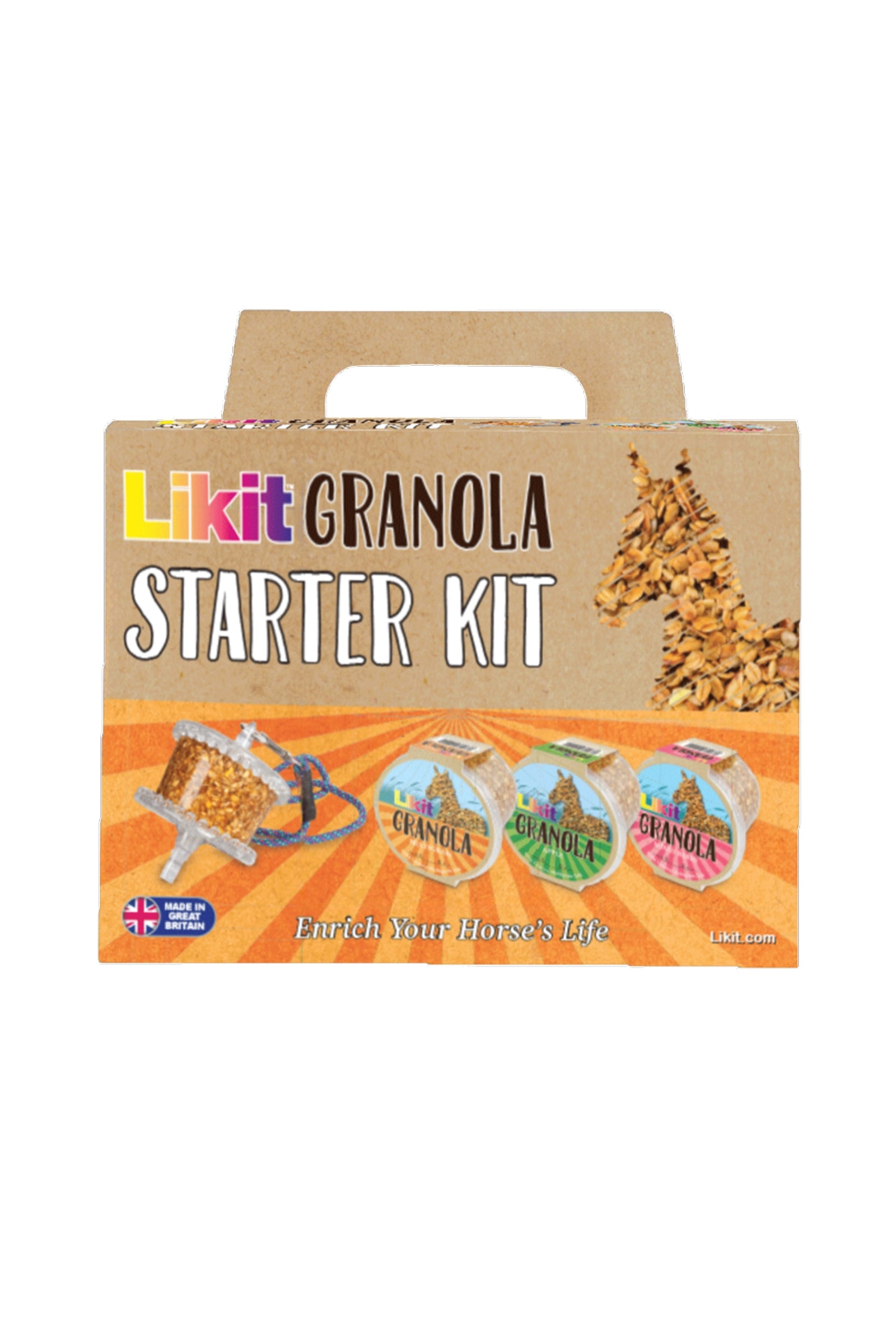 Likit Granola Starter Kit (soporte + 3 sabores) Horse Feed & Nutrition