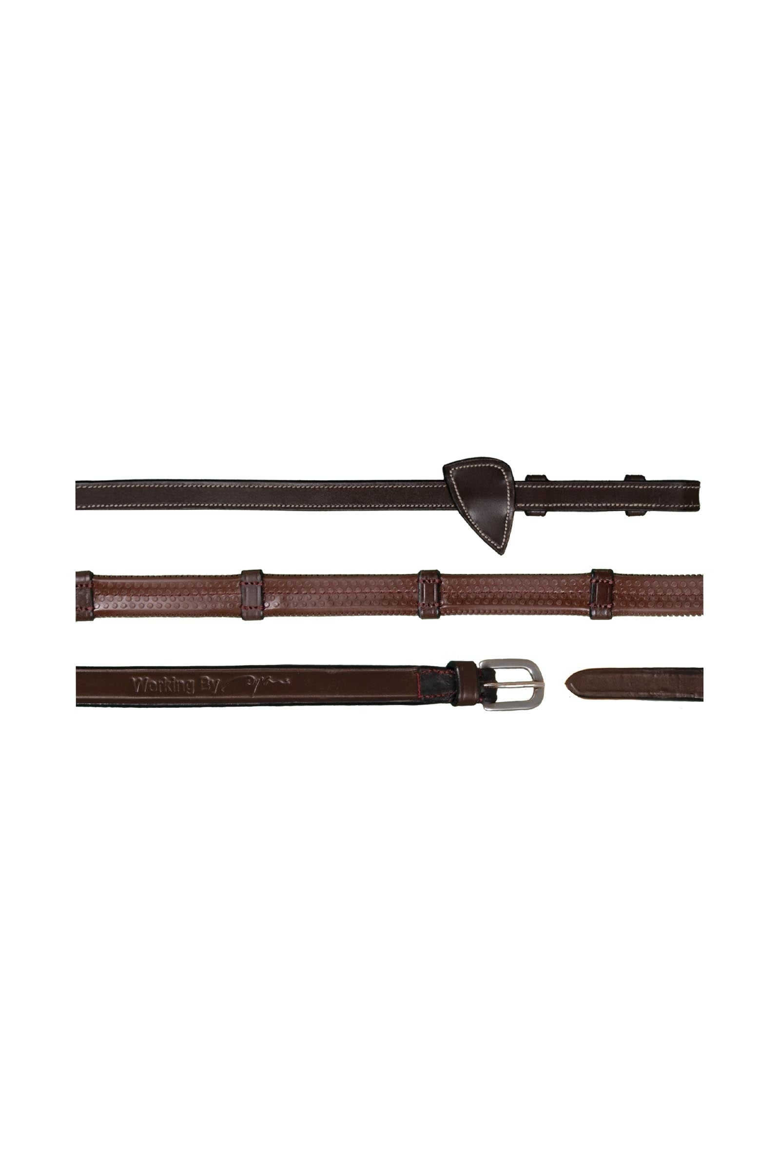 Dy'on Working 1/2 Rubber Reins With 7 Leather Loops Bridles & Reins