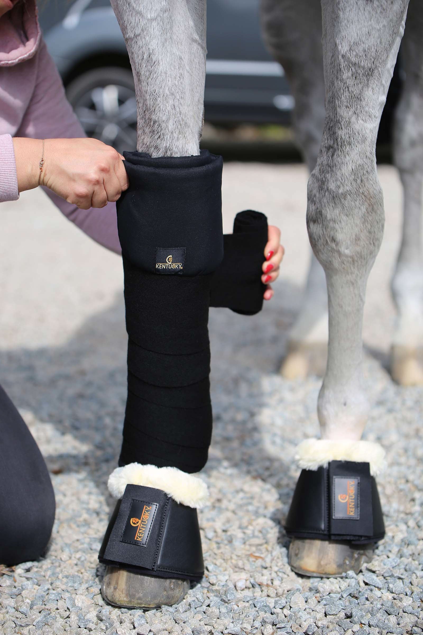 Kentucky Horsewear Stable almohadilla para vendaje, juego de 4 Leg Protection & Hoof Protection for Horses