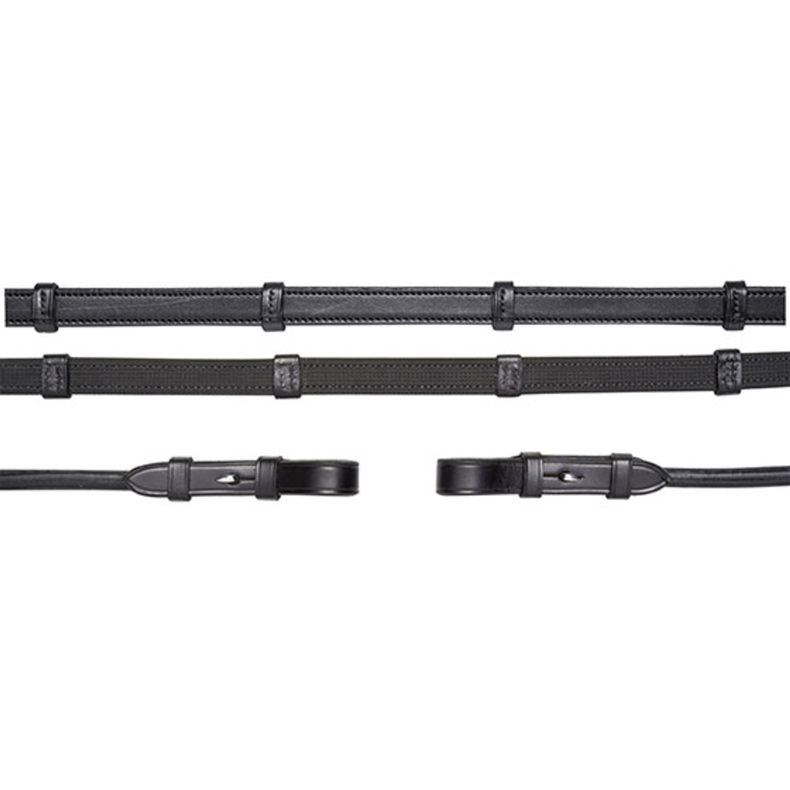 Schockemöhle Sports Riendas ,redondas,cuero/caucho, Riendas bridadas redondas cosidas Cabezadas de montar & Riendas