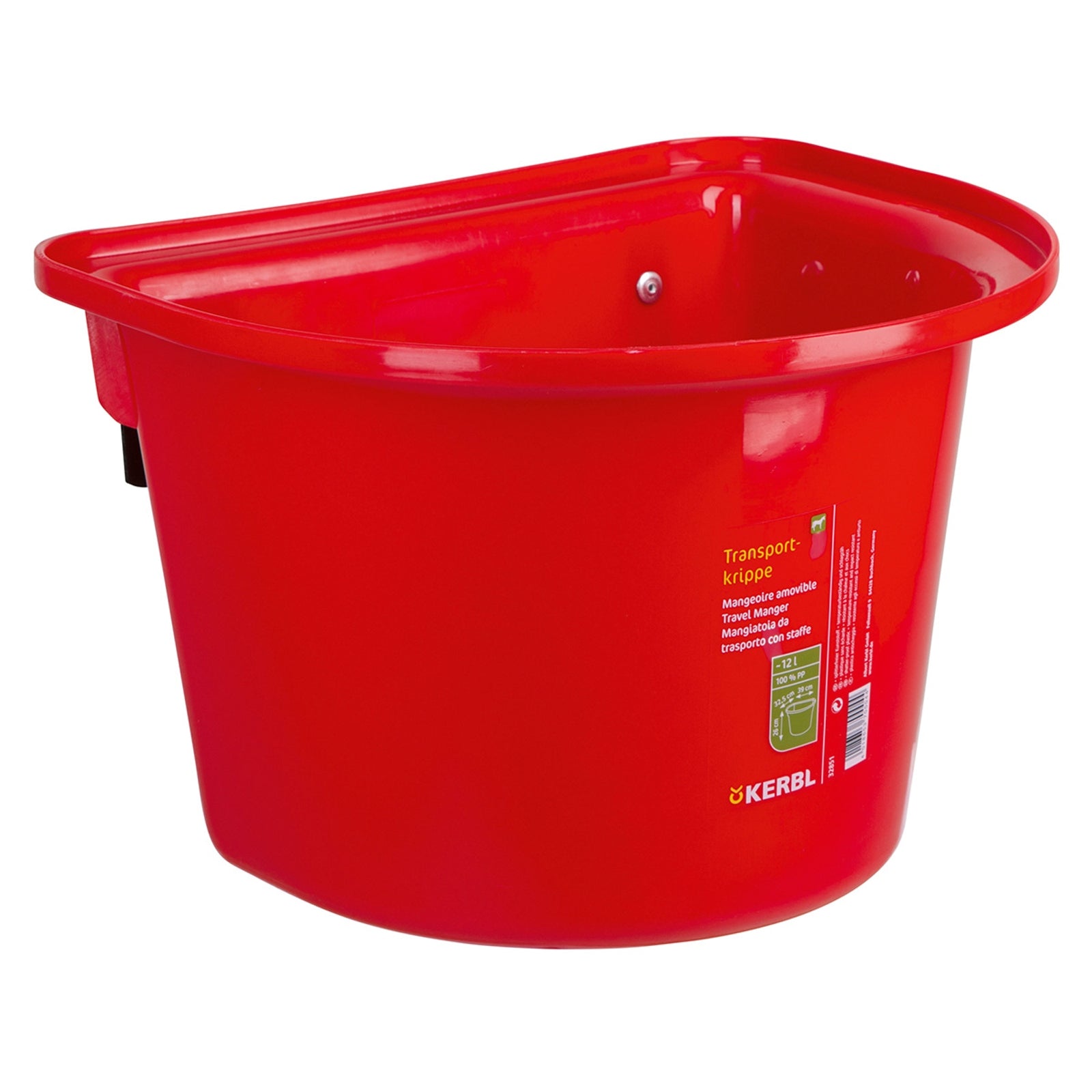 Kerbl Travel pesebre 12L, plástico con asa de enganche Alimentación & Dar de Beber