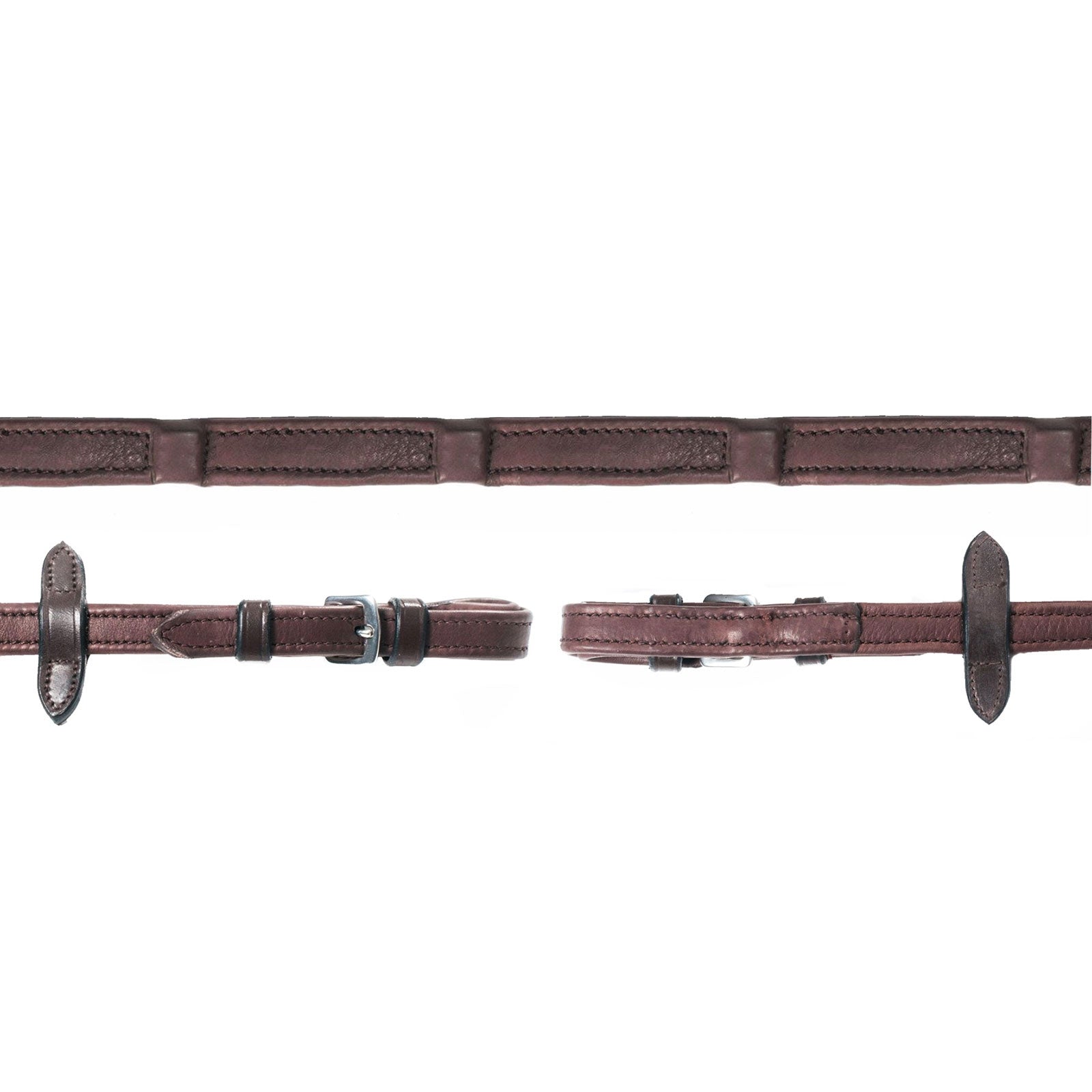 Schockemöhle Sports Riendas de cuero Durasoft, incrustaciones de nailon Cabezadas de montar & Riendas