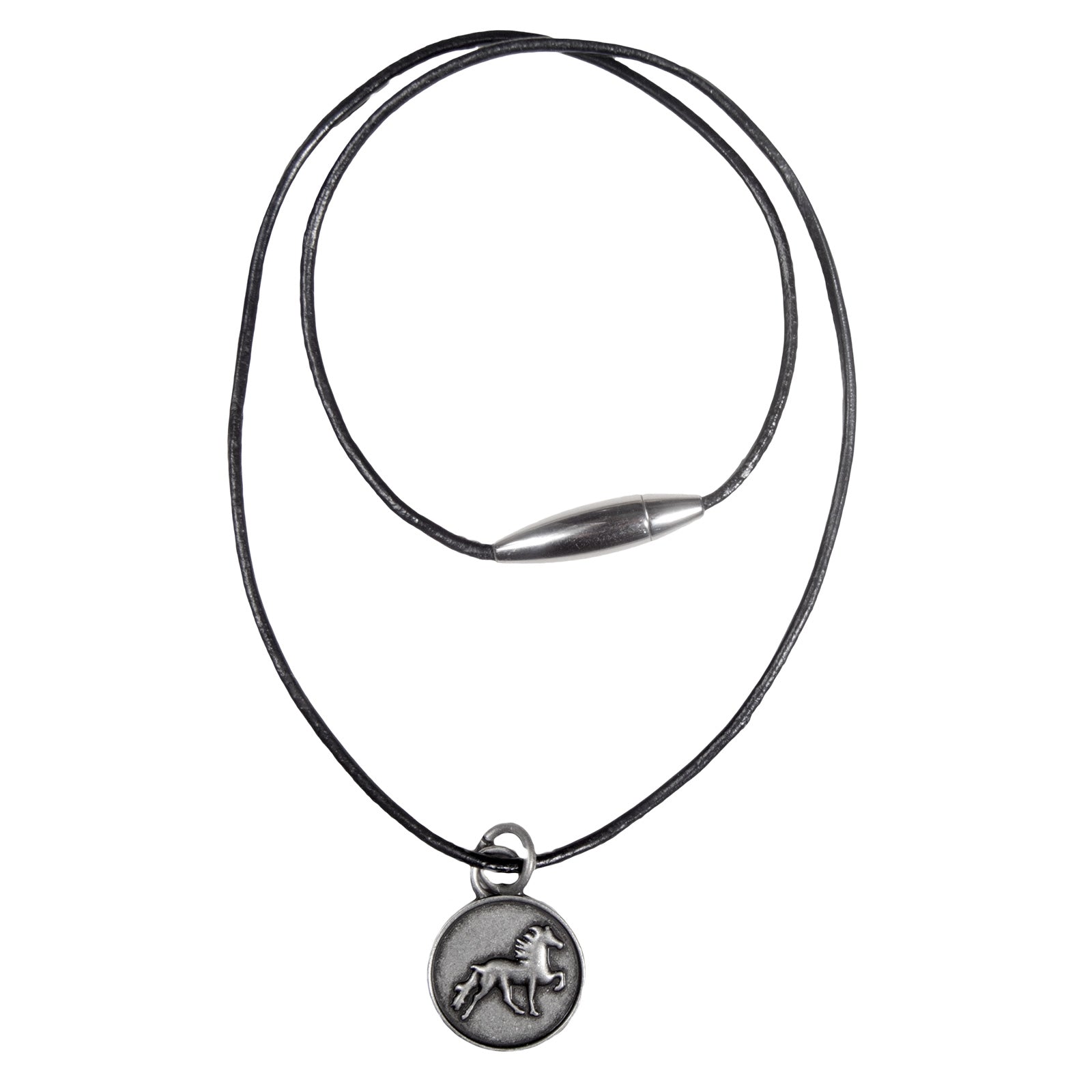 Karlslund Collar de cuero con caballo islandés rústico Regalos