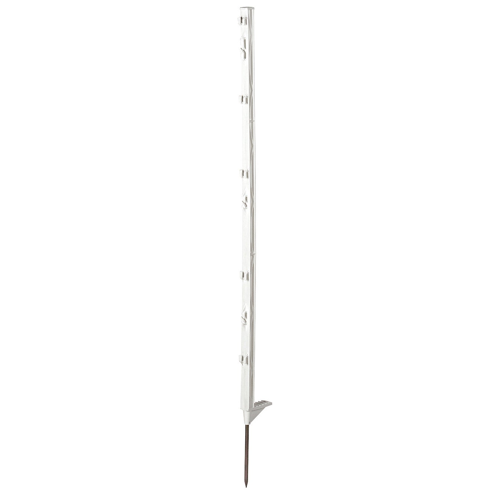 Corral Poste de plástico Classic con escalón individual, blanco, 105 cm, 5 uds. Suministros de Cercas
