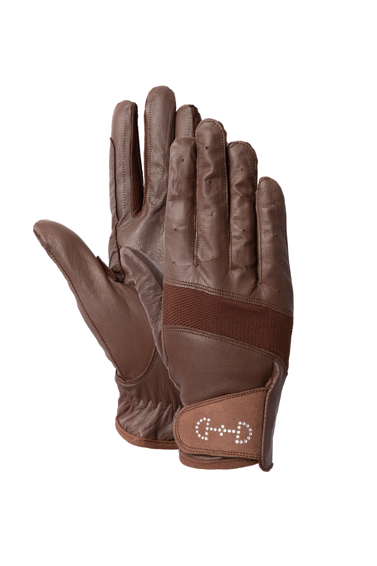 Horze Guantes de Cuero y Malla para Mujer Guantes