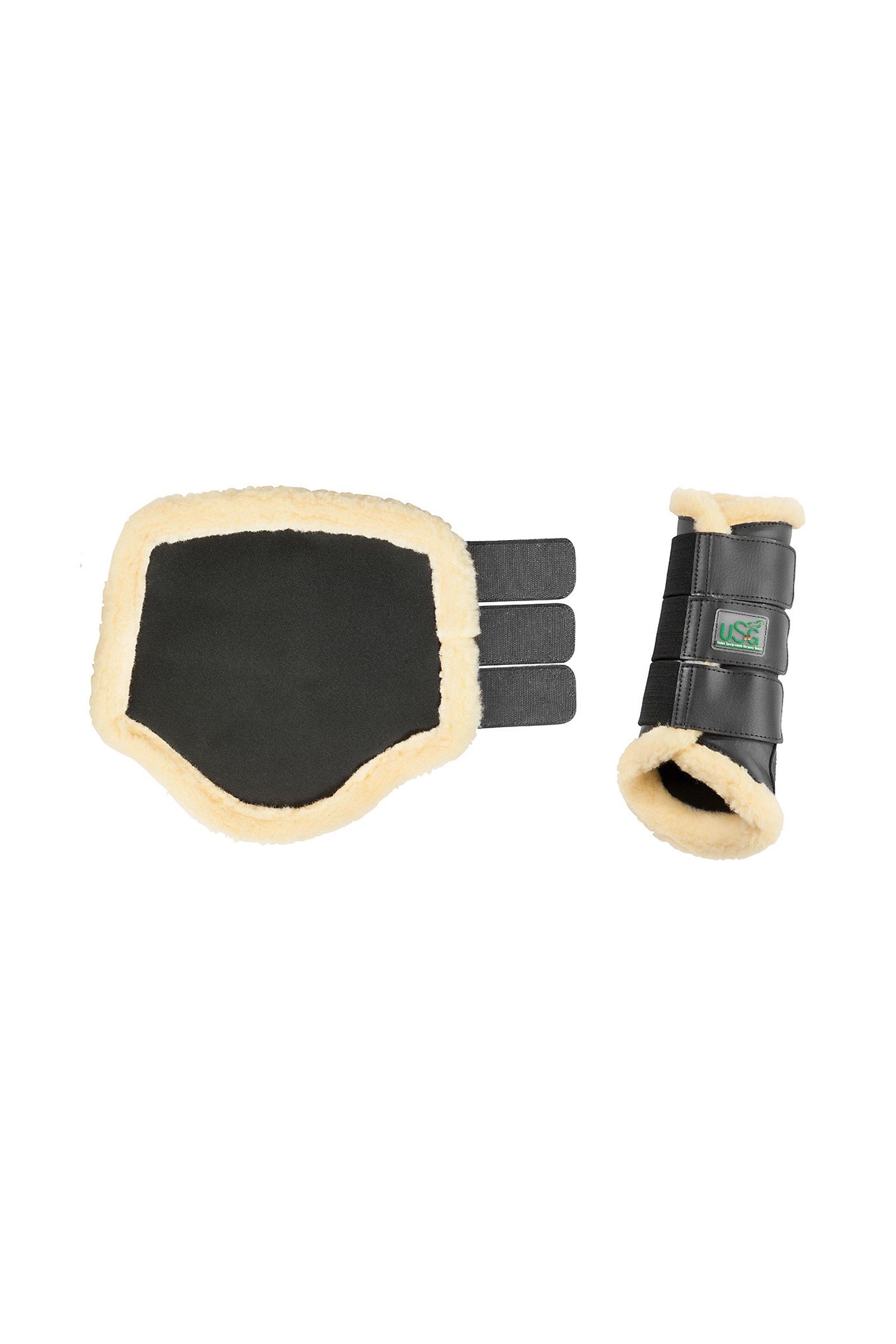 USG Breathopren Brushing Boots with Faux Fur Leg Protection & Hoof Protection for Horses