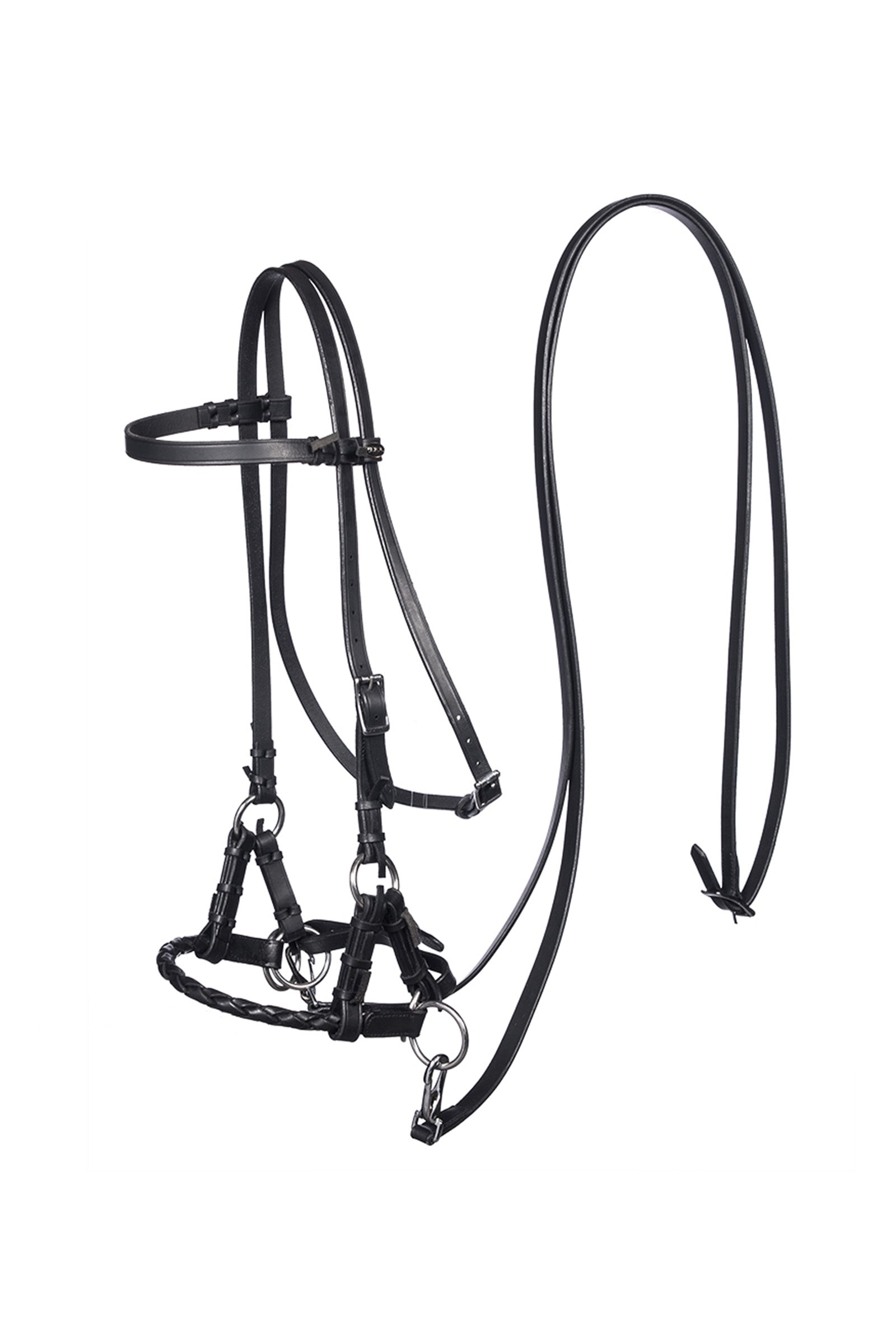 F.R.A. Freedom Riding Articles Pariba Sidepull (Sistema 3) Muserola tejida, con riendas Cabezadas de montar & Riendas