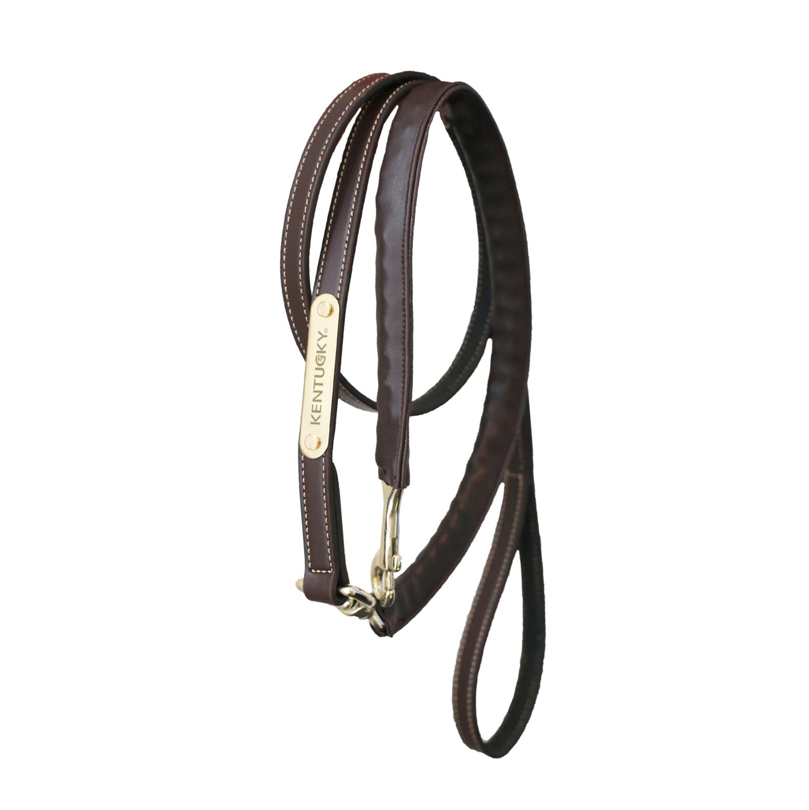Kentucky Horsewear Correa de cadena cubierta de cuero Cabezadas de cuadra & Ramales