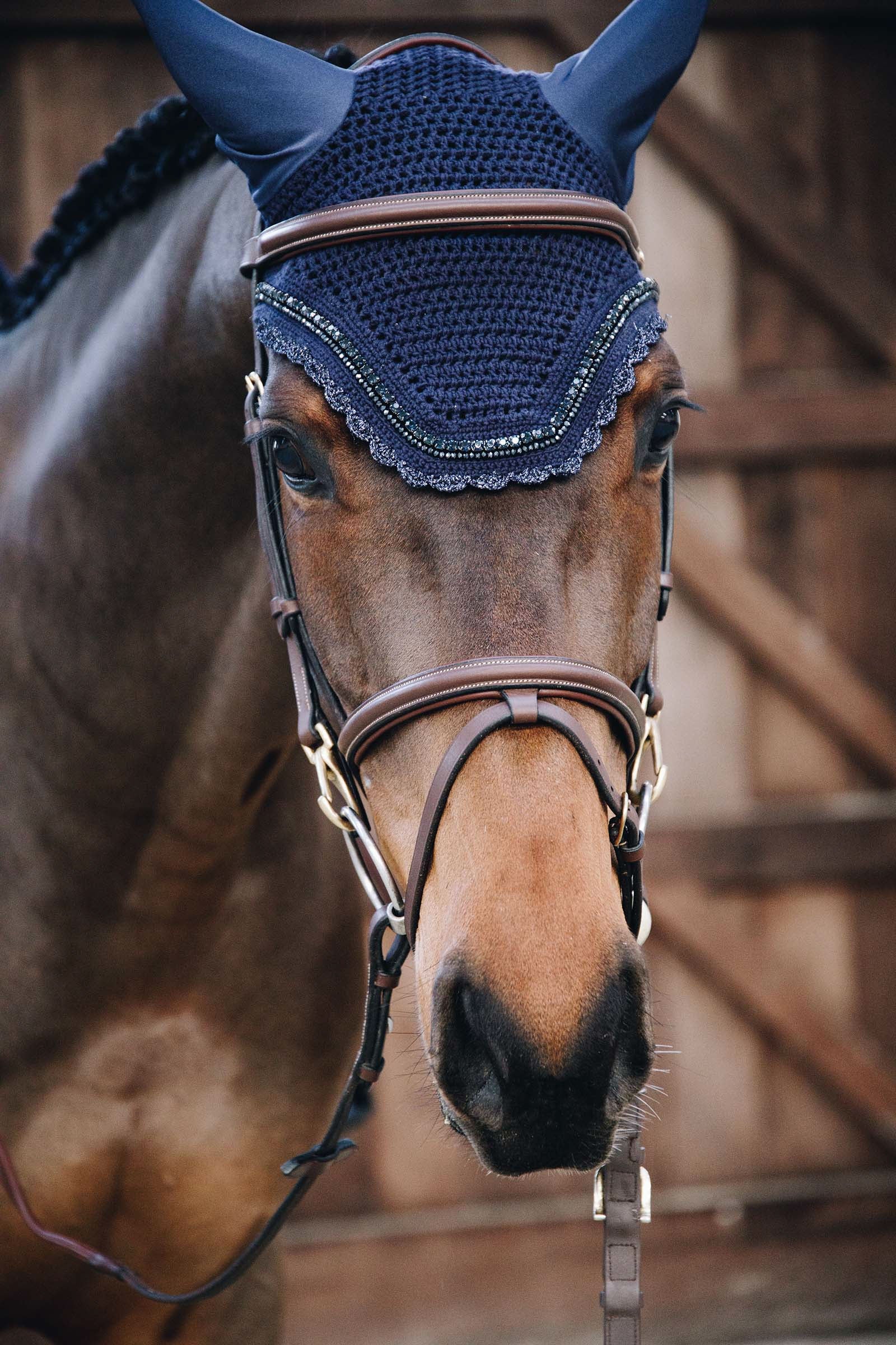 Kentucky Horsewear Fly Veil Wellington Stone & Pearl Soundless Saddle Pads