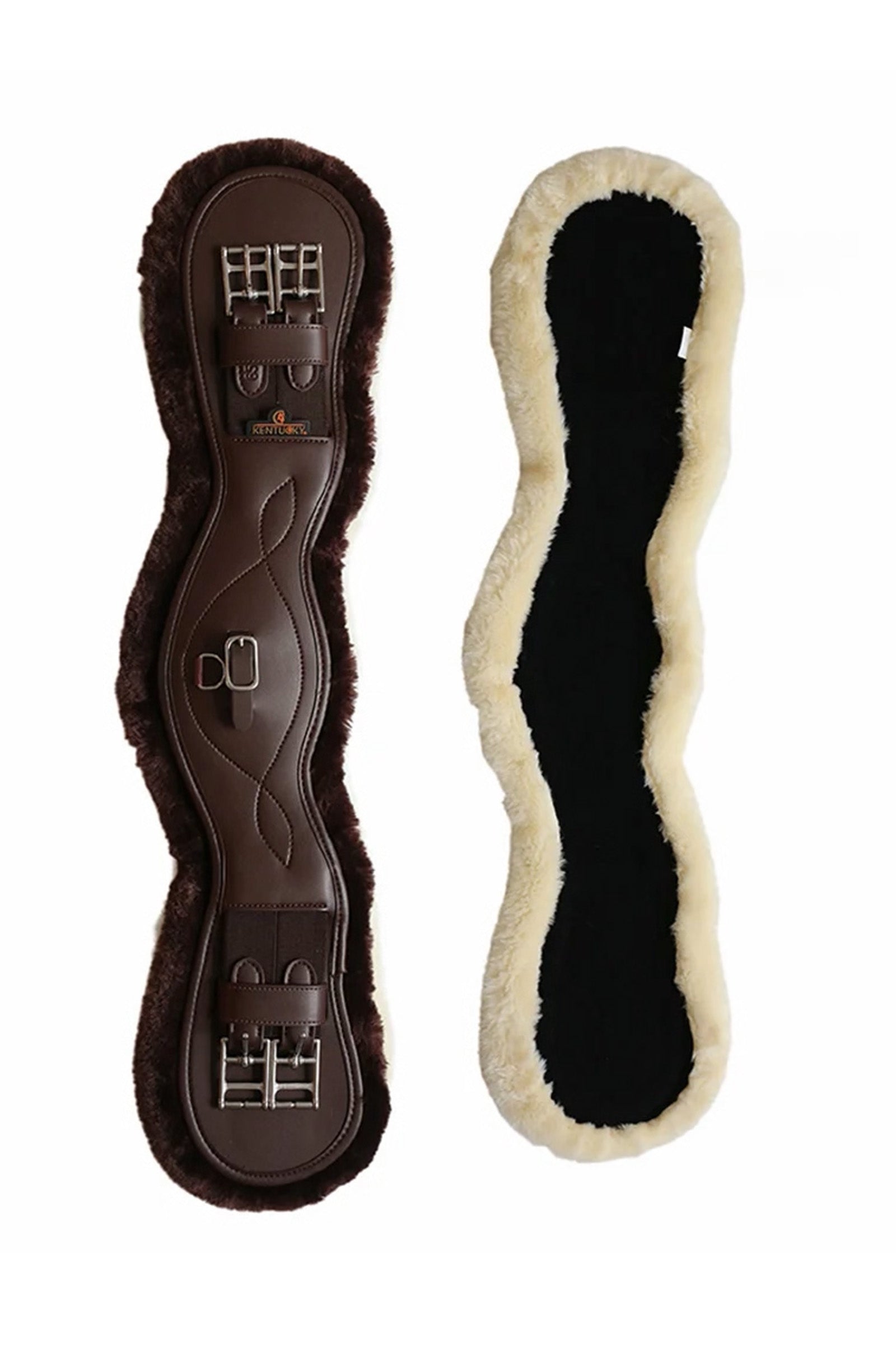 Kentucky Horsewear Cincha corta anatómica de piel de oveja Monturas & Cinchas