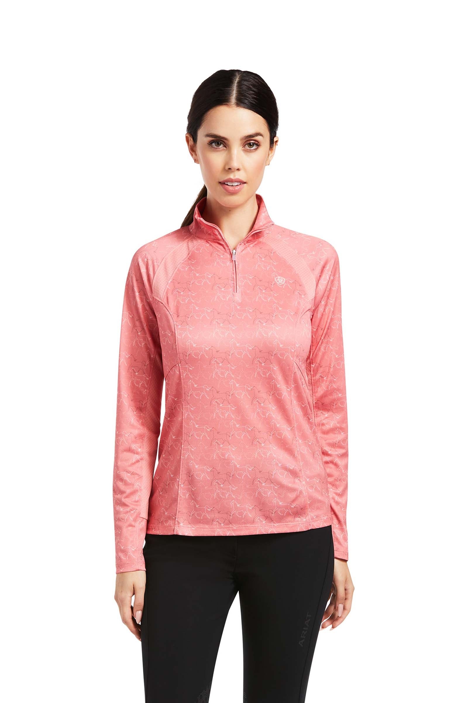 Ariat Camisa Capa Base 1/4 Cremallera para Mujer Sunstopper 2.0 Ropa Mujer