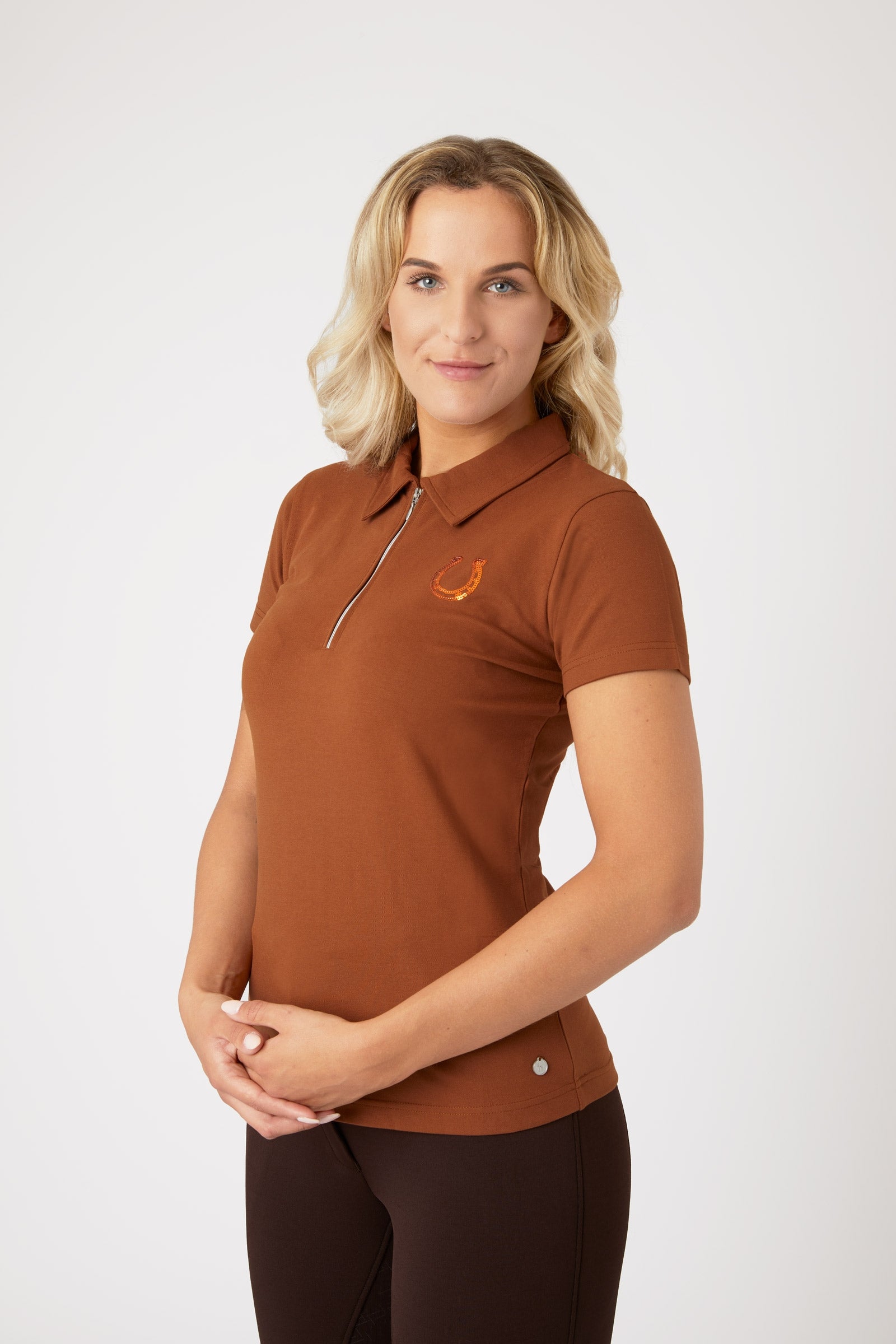 Horze Camisa Polo de Algodón y Mangas Cortas para Mujer Amy Ropa Mujer