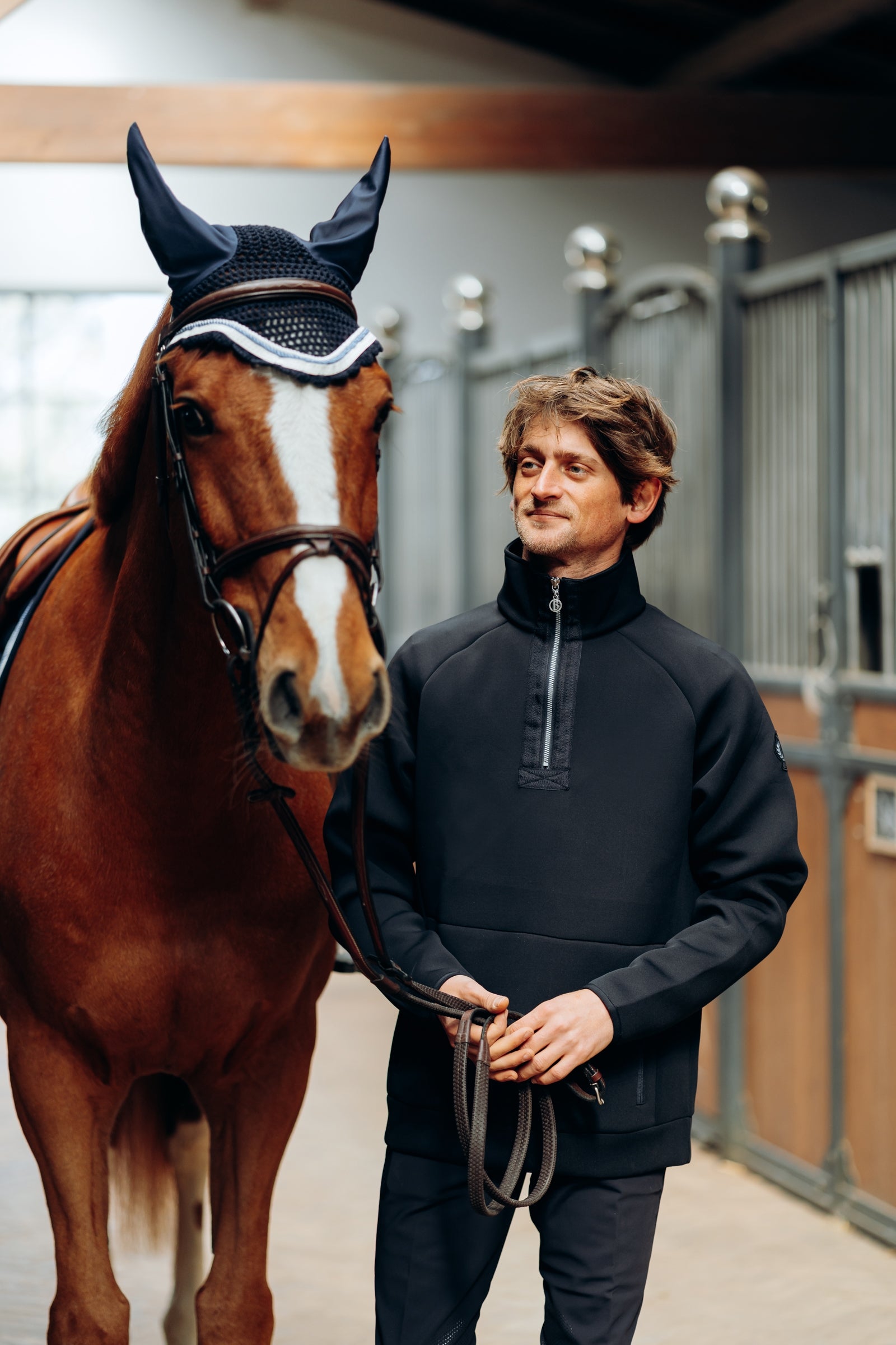 B Vertigo Nicolas Men's Functional Sweatshirt with Zipper Pockets Mens Riding Clothing