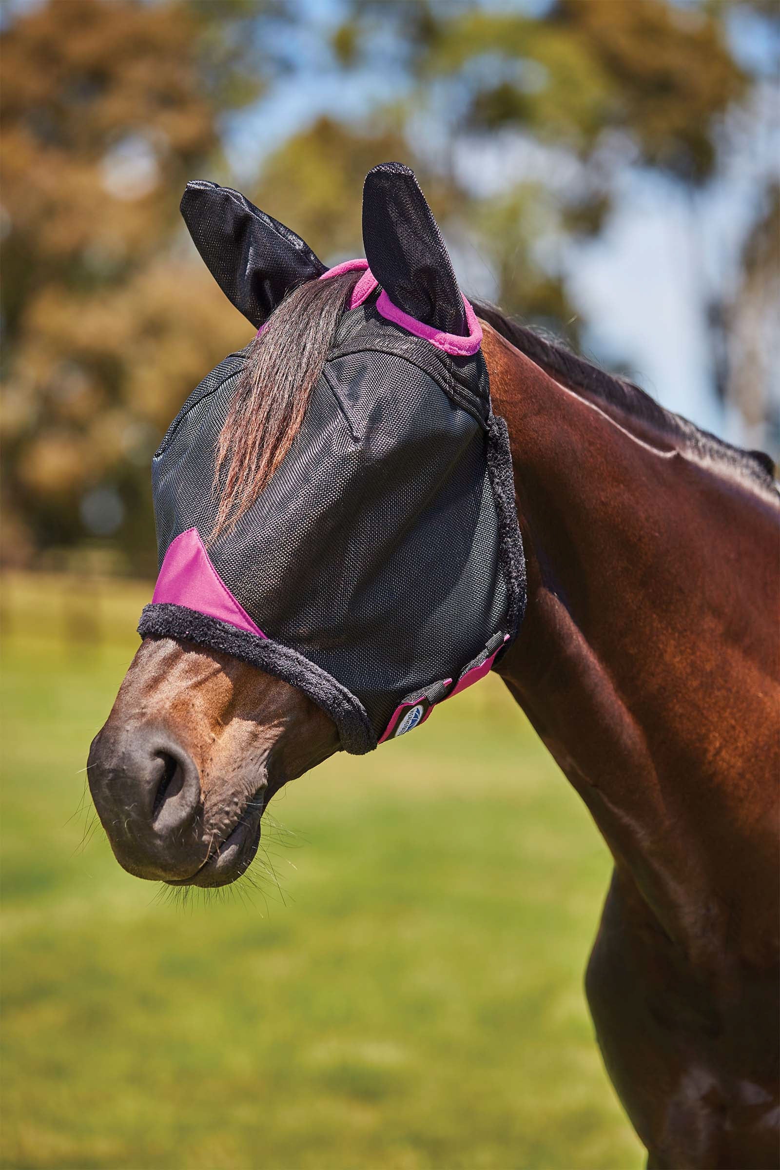 Weatherbeeta Máscara de Malla Duradera con Orejas Comfitec Deluxe Protección Antimoscas para Caballos