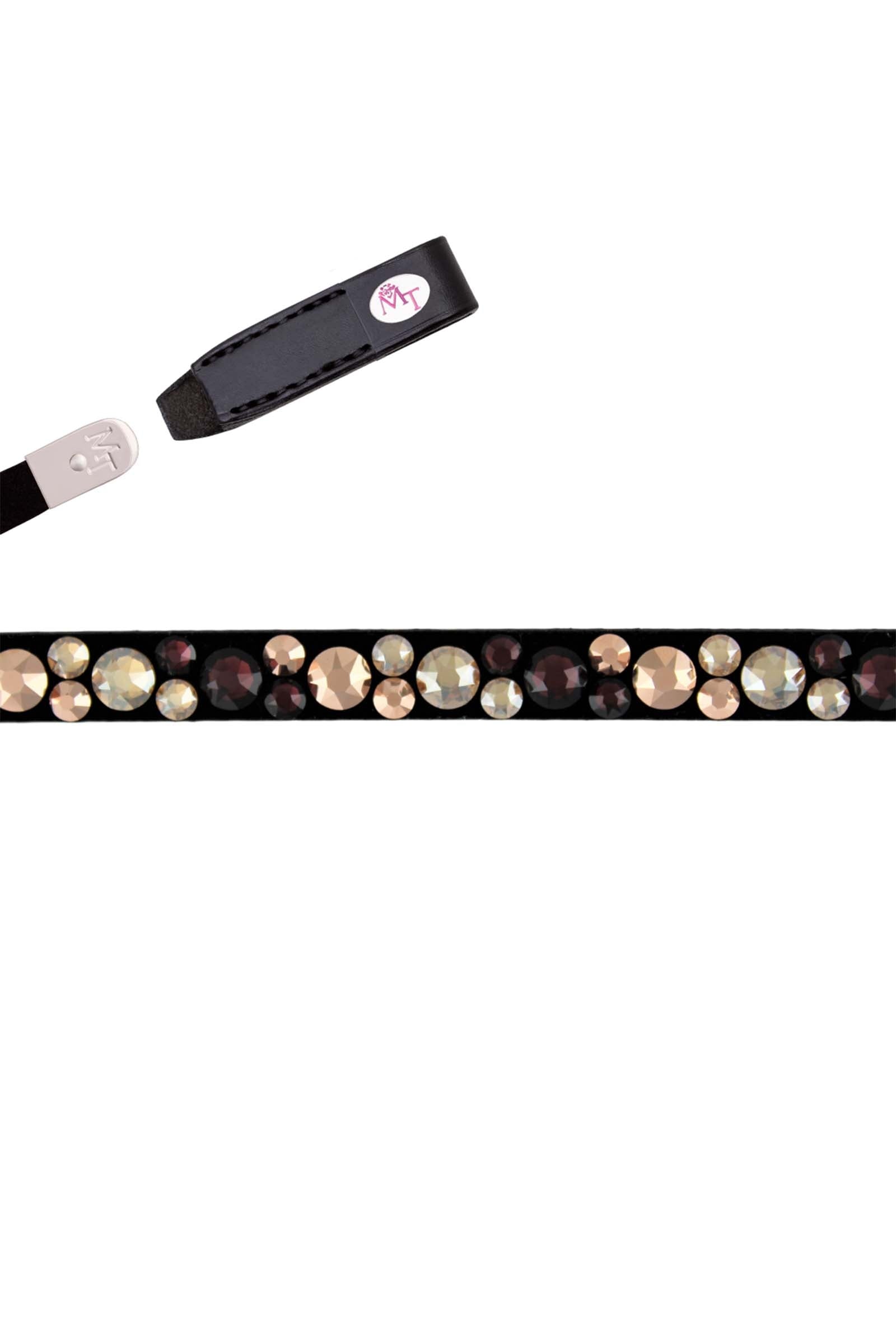 MagicTack Frontalera Bling Classic Magic Tack Crystal Merlot Gold Cabezadas de montar & Riendas
