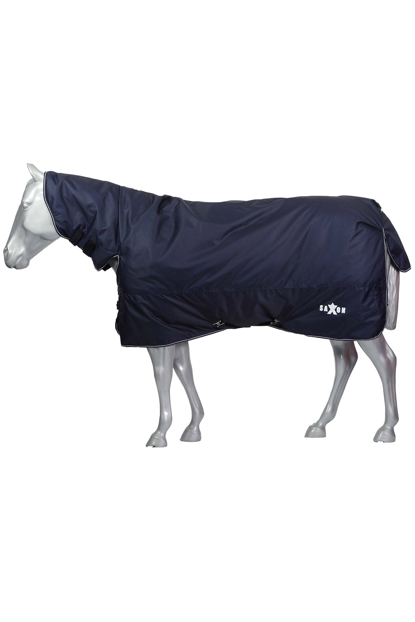 Saxon Manta de Exterior Medio 600D con Cubre Cuello Combo Defiant, 200g Mantas Caballo