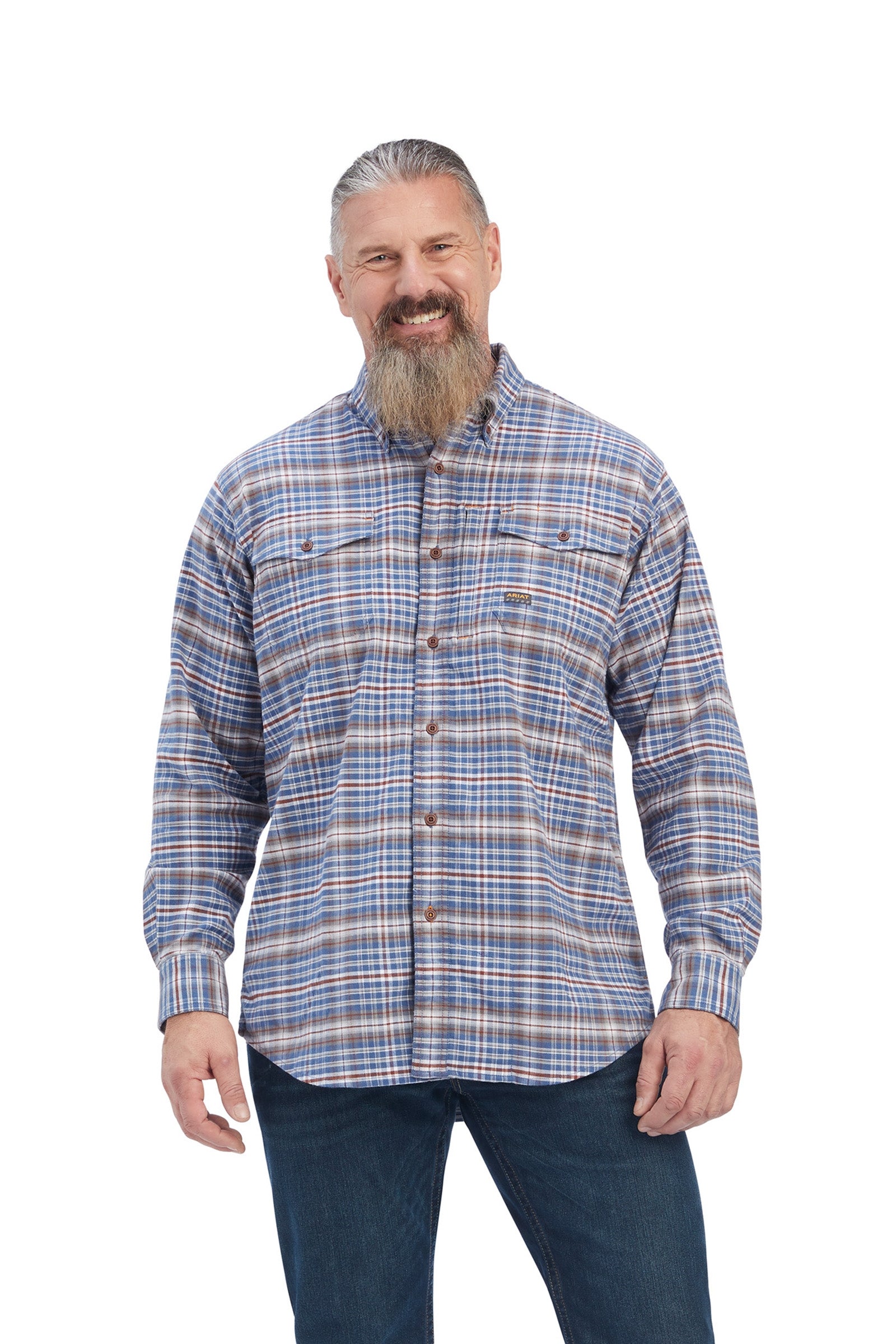 Ariat Rebar camisa de trabajo de franela DuraStretch Ropa Hombres