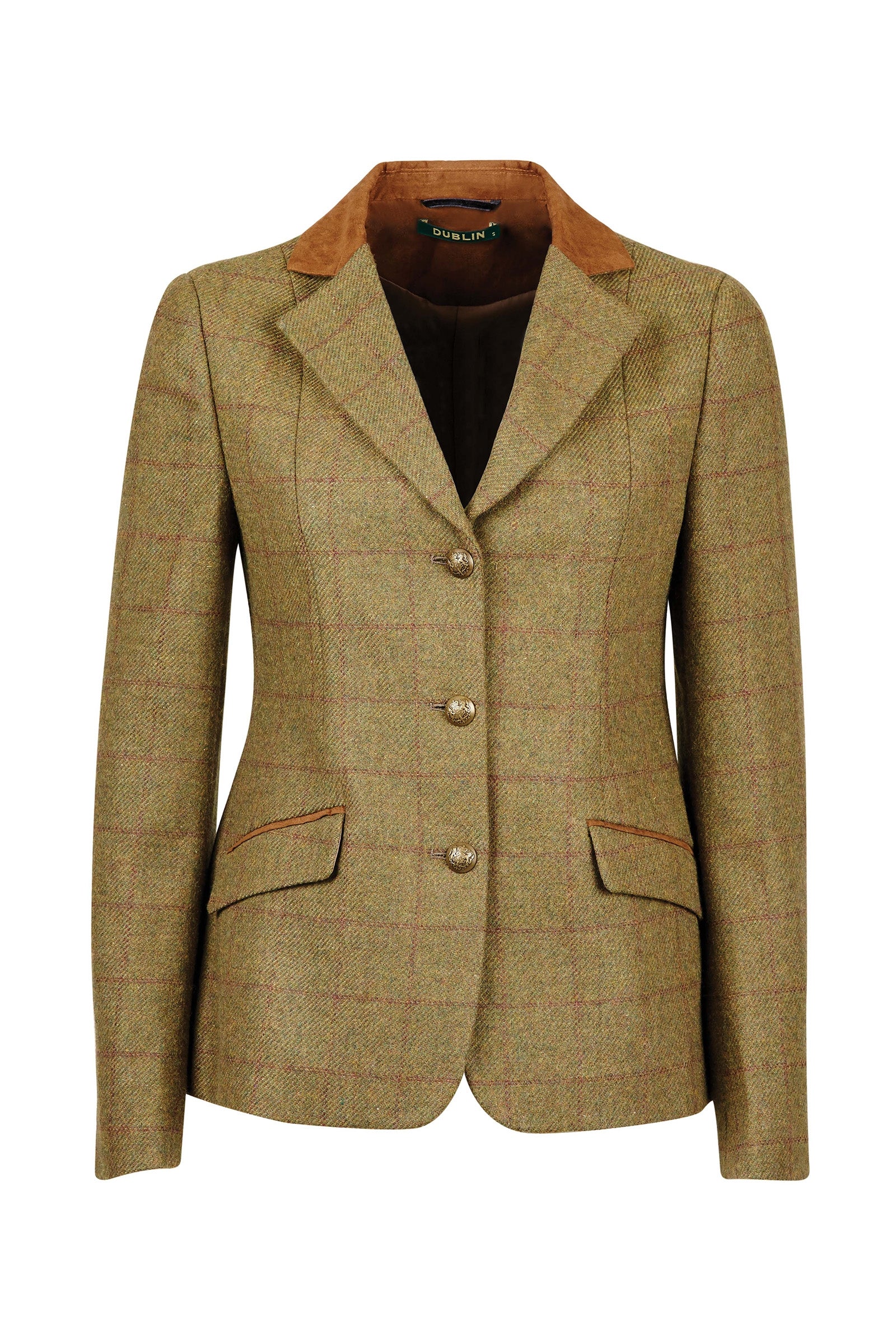 Dublin Albany Chaqueta a medida con cuello de ante de tweed para mujer Ropa Mujer