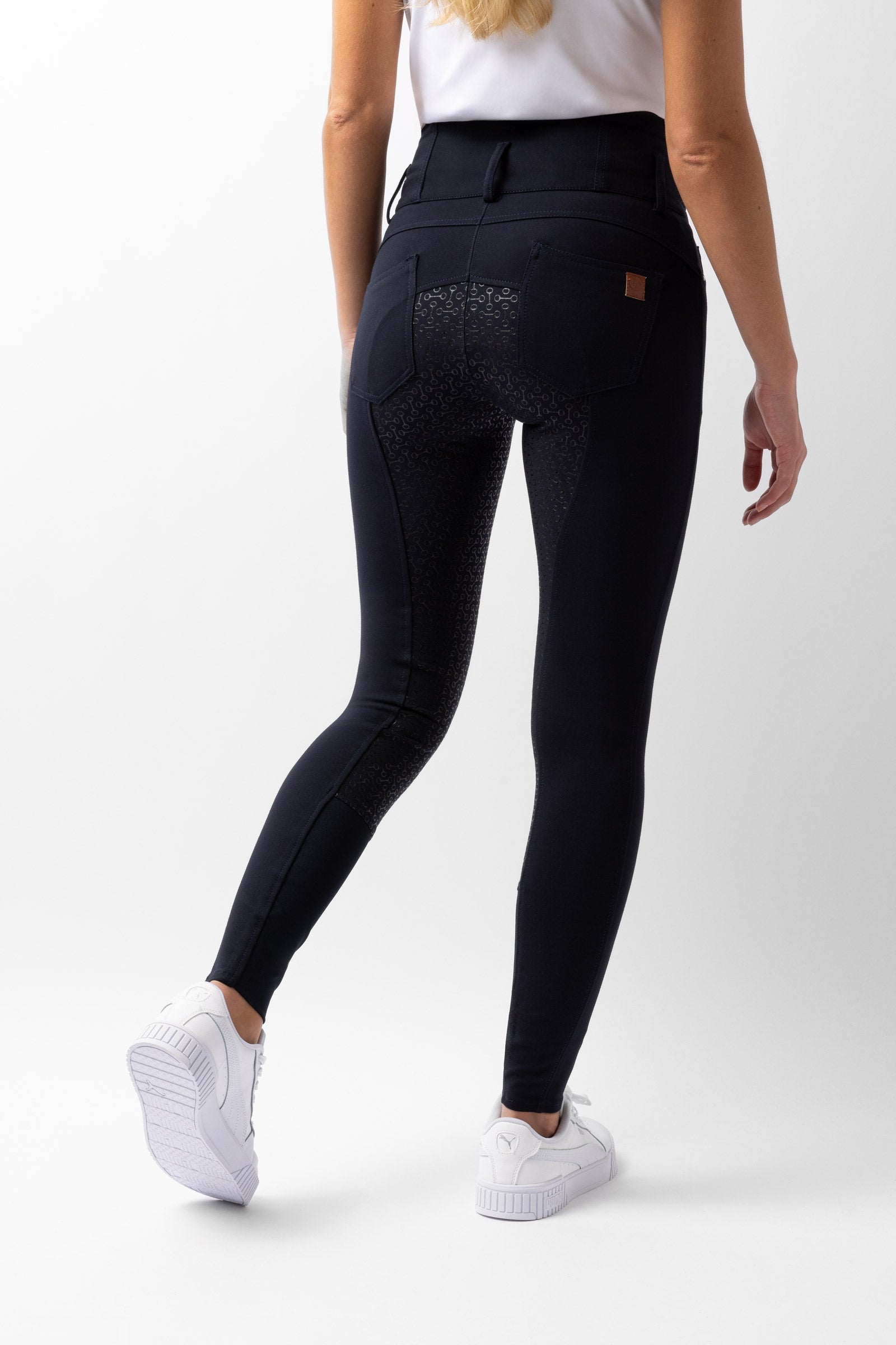 Horze Pantalones de Montar con Cintura Alta de Asiento Completo de Silicona para Mujer Tara Womens Breeches