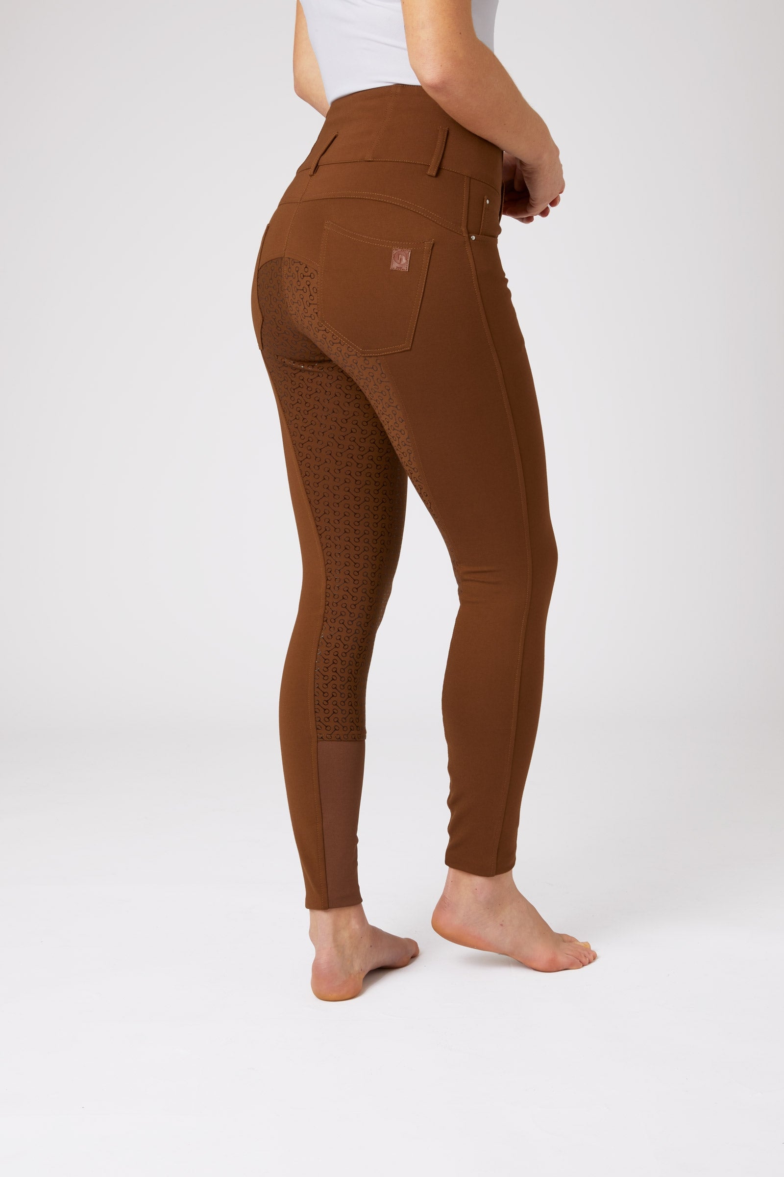 Horze Pantalones de Montar con Cintura Alta de Asiento Completo de Silicona para Mujer Tara Womens Breeches