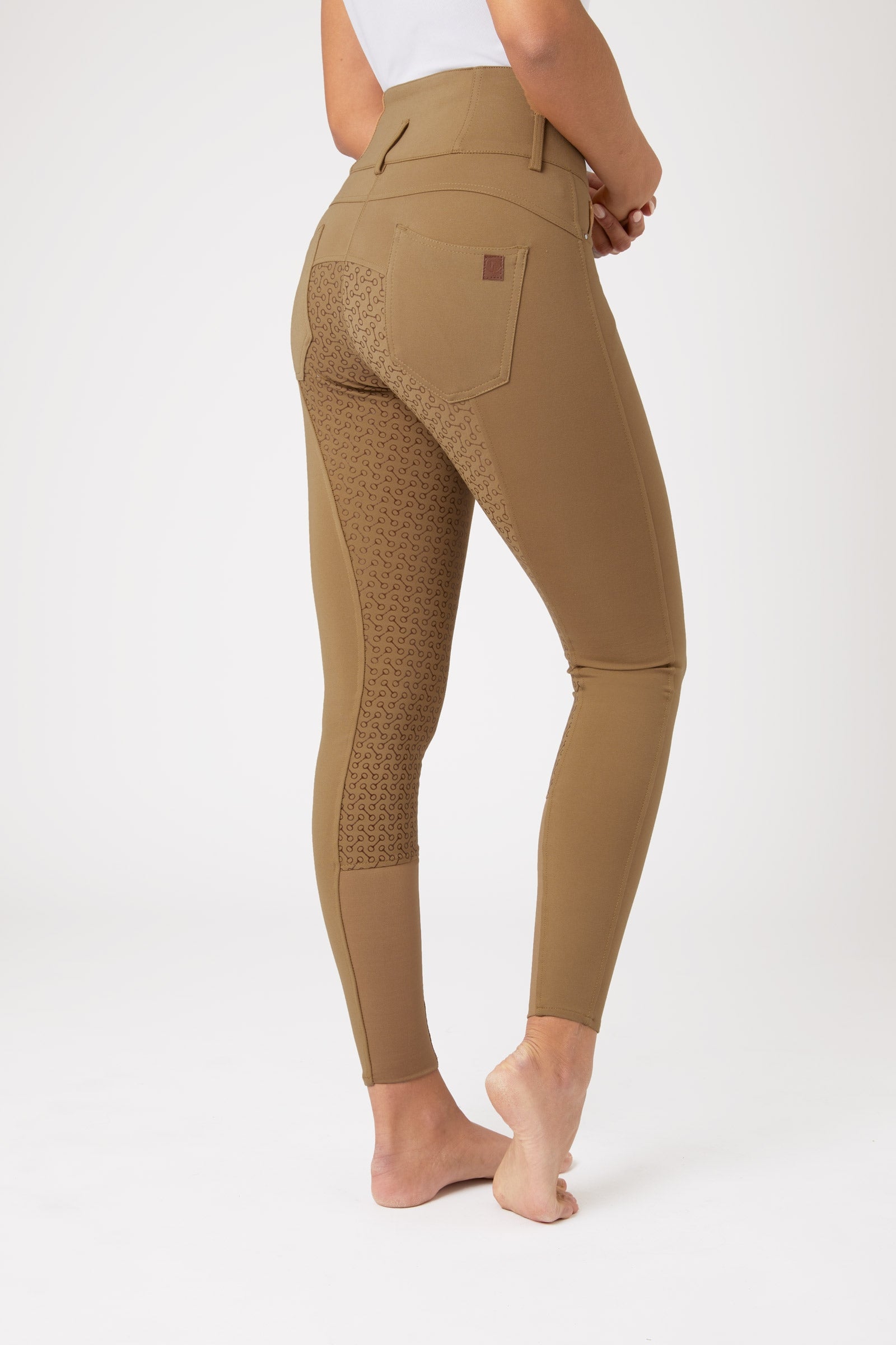 Horze Pantalones de Montar con Cintura Alta de Asiento Completo de Silicona para Mujer Tara Womens Breeches