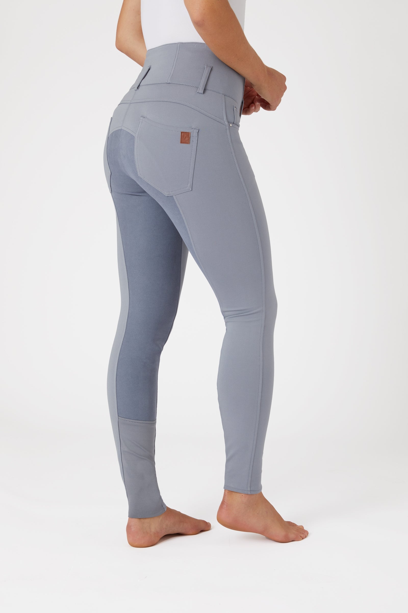 Horze Pantalones de Montar con Cintura Altade Asiento Completo de Cuero para Mujer Tara Womens Breeches