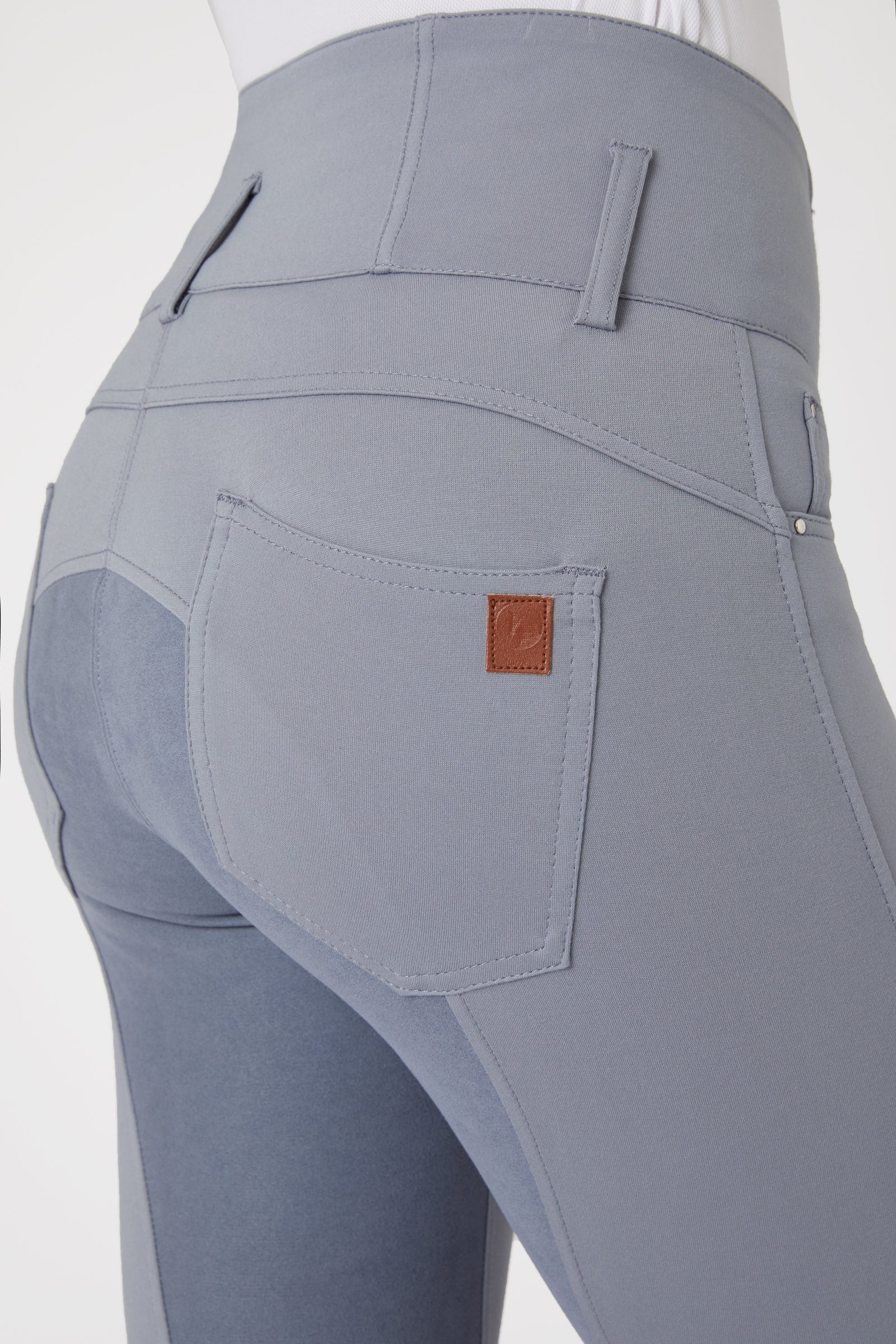 Horze Tara Women's High Waist Breeches with Leather Full Seat Womens Breeches