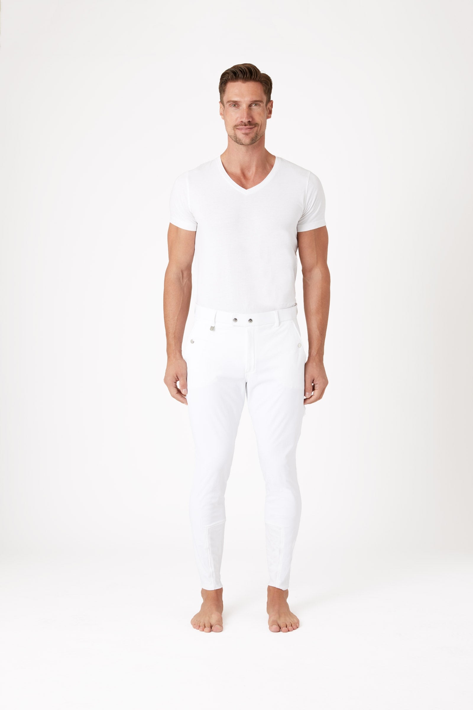 Horze Grand Prix Men's Silicone Knee Patch Breeches UPF 50+ Mens Riding Clothing