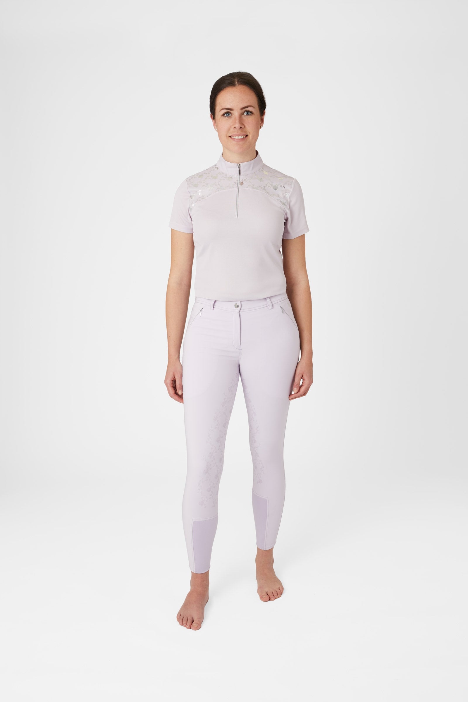 Horze Kaitlin Women's Full Seat Breeches with Flower Detail Womens Breeches