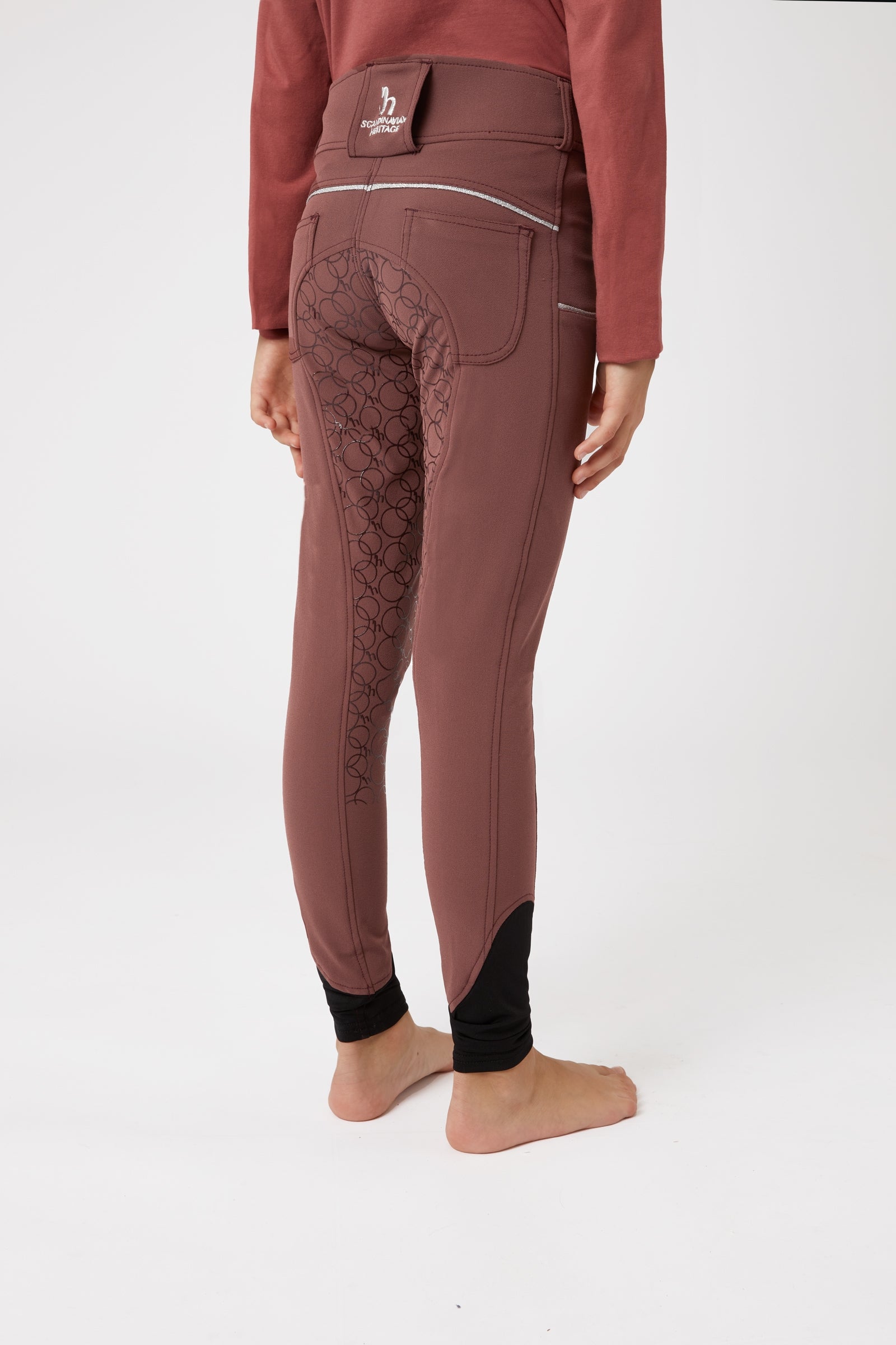 Horze Pantalones de Montar con Agarre Completo de Silicona con Bolsillo para Teléfono para Adolescentes Leighton Ropa Niños