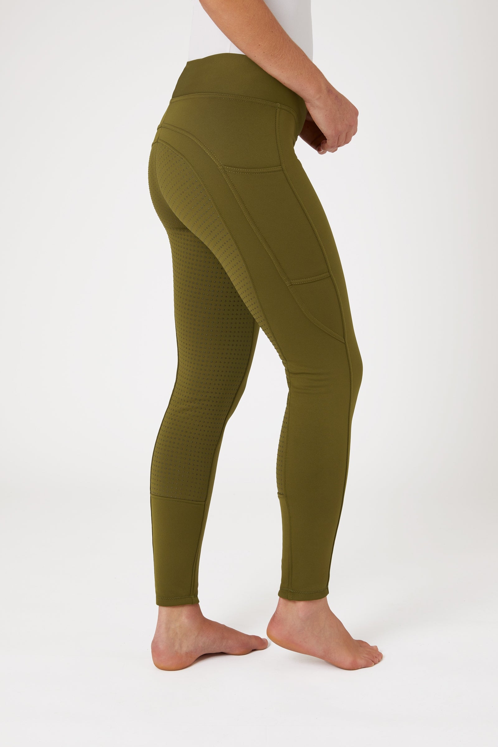 Horze Mallas de Equitación de Invierno con Agarre Completo y Bolsillo para Teléfono para Mujer Active Womens Breeches