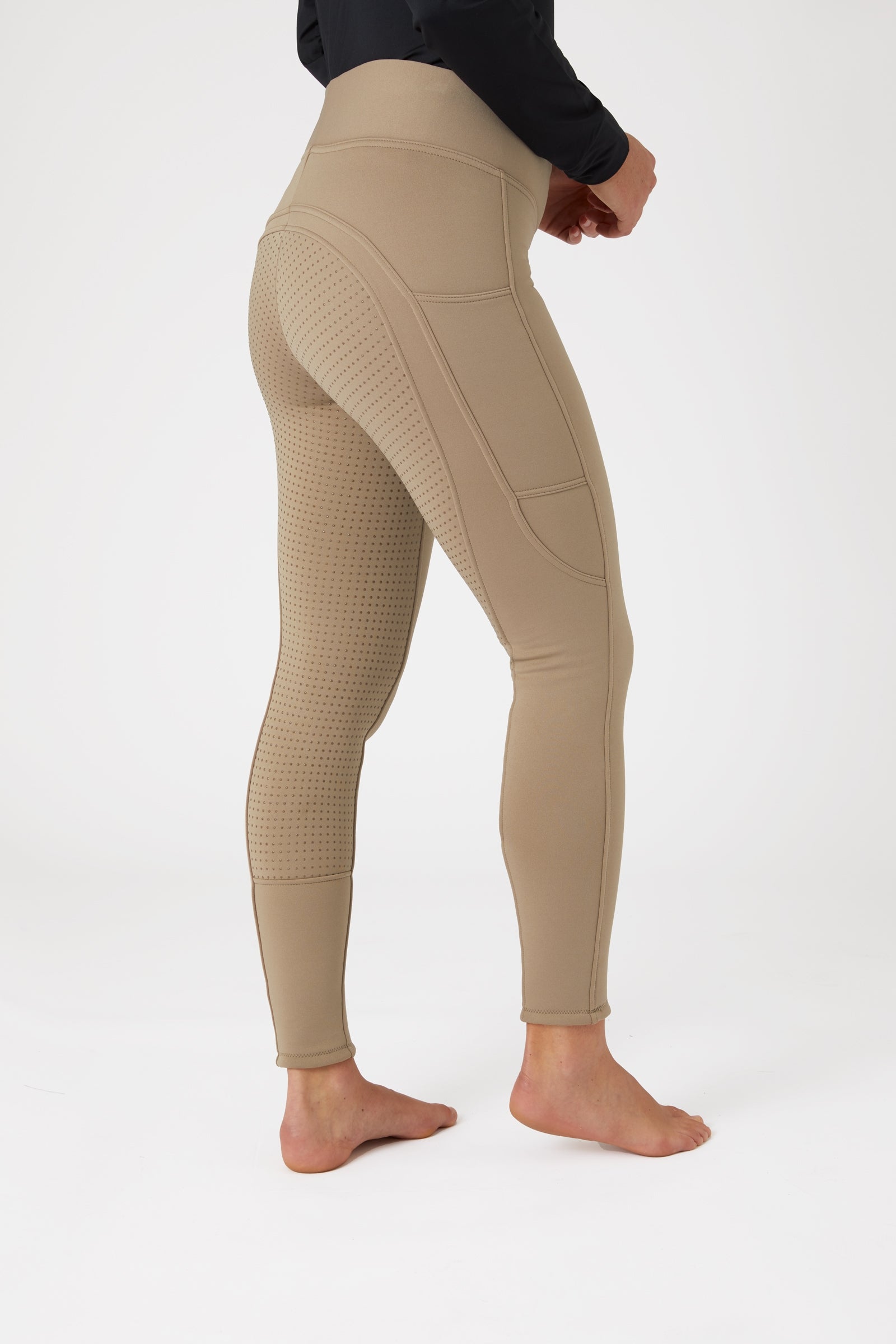 Horze Mallas de Equitación de Invierno con Agarre Completo y Bolsillo para Teléfono para Mujer Active Womens Breeches