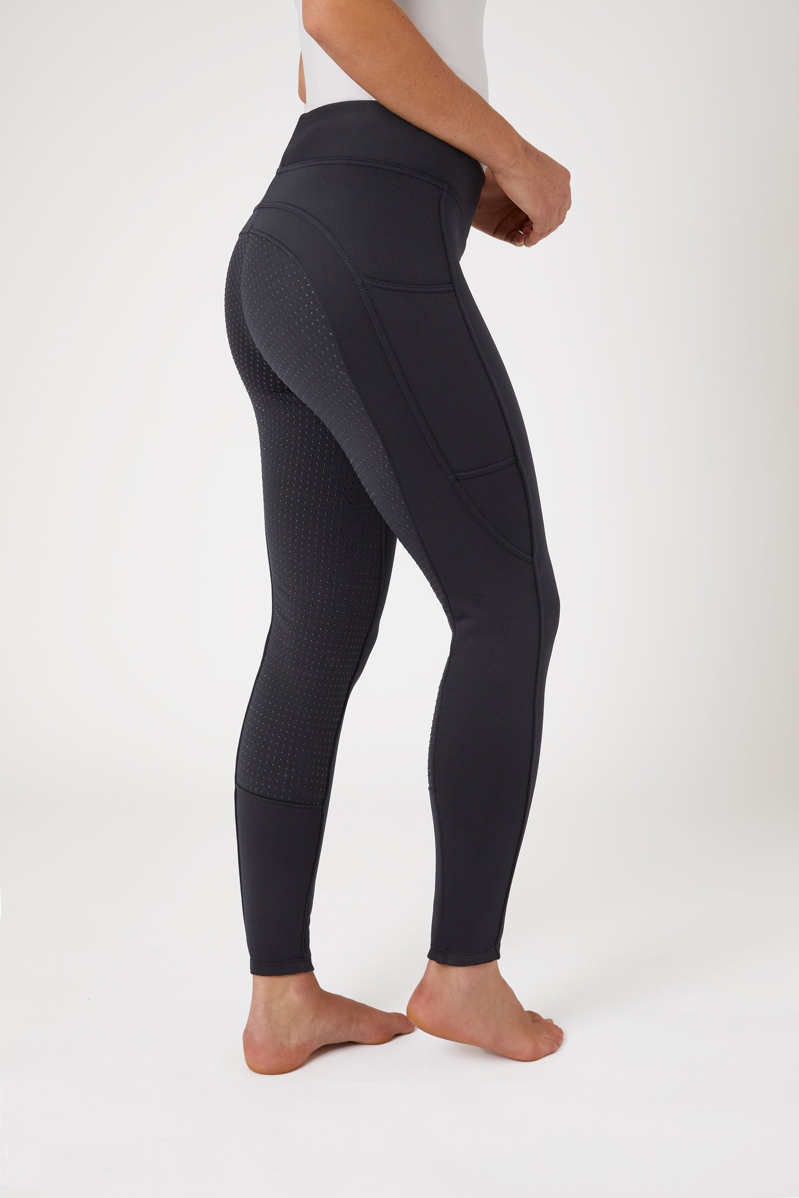 Horze Mallas de Equitación de Invierno con Agarre Completo y Bolsillo para Teléfono para Mujer Active Womens Breeches