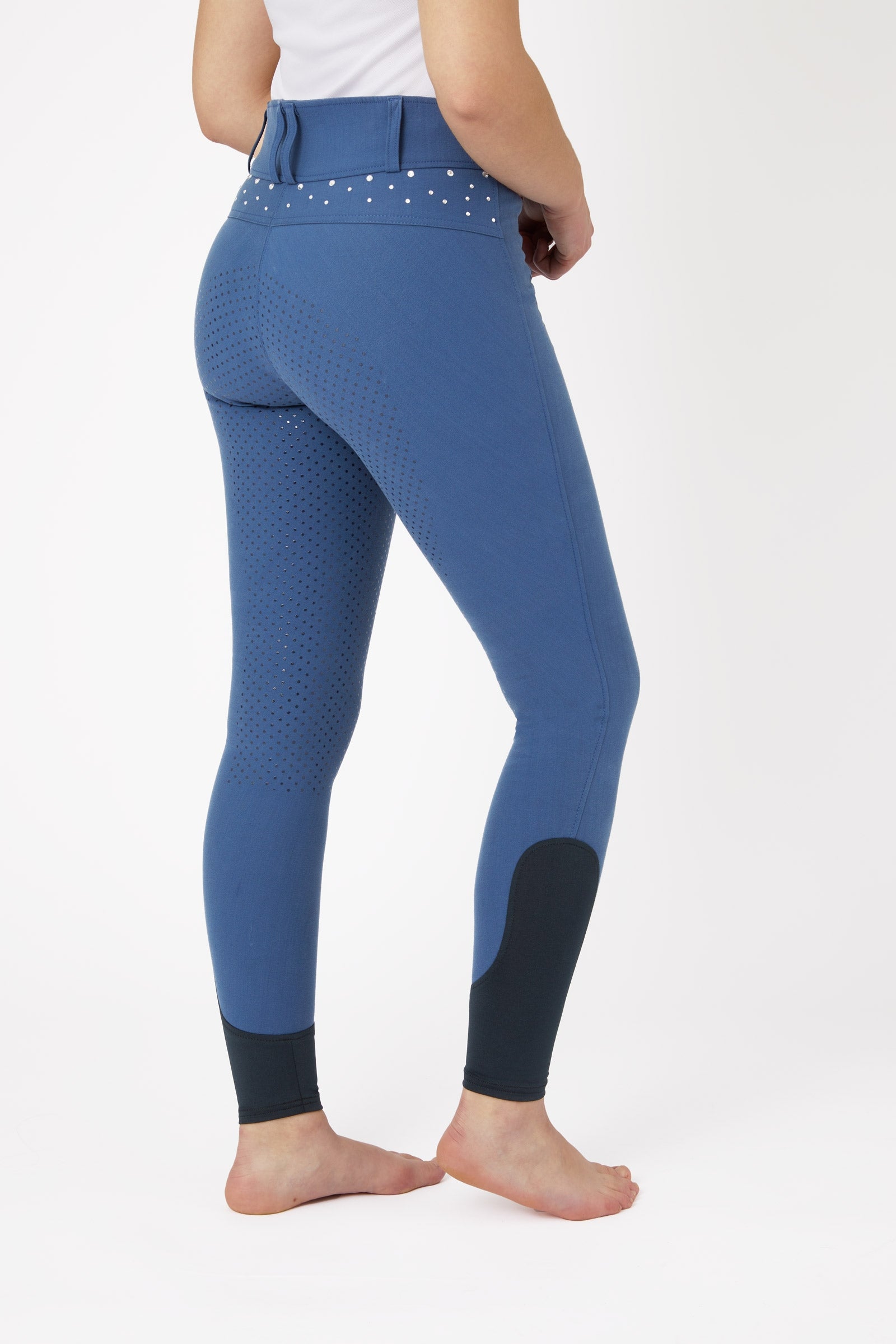Horze Pantalones de Montar con Cintura Alta y Agarre Completo con Cristales para Mujer Horze Womens Breeches