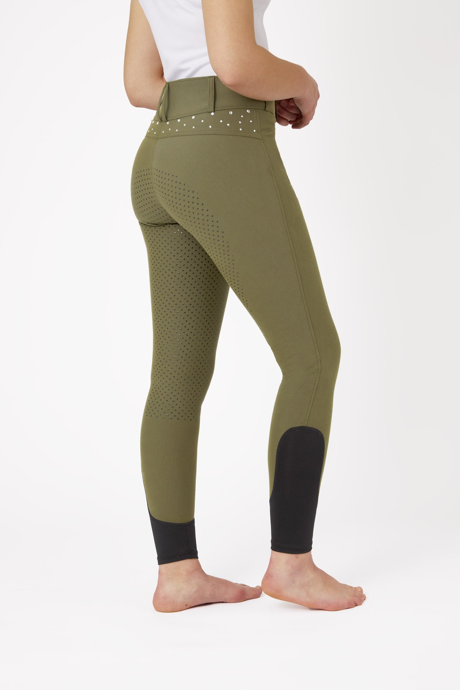 Horze Pantalones de Montar con Cintura Alta y Agarre Completo con Cristales para Mujer Horze Womens Breeches