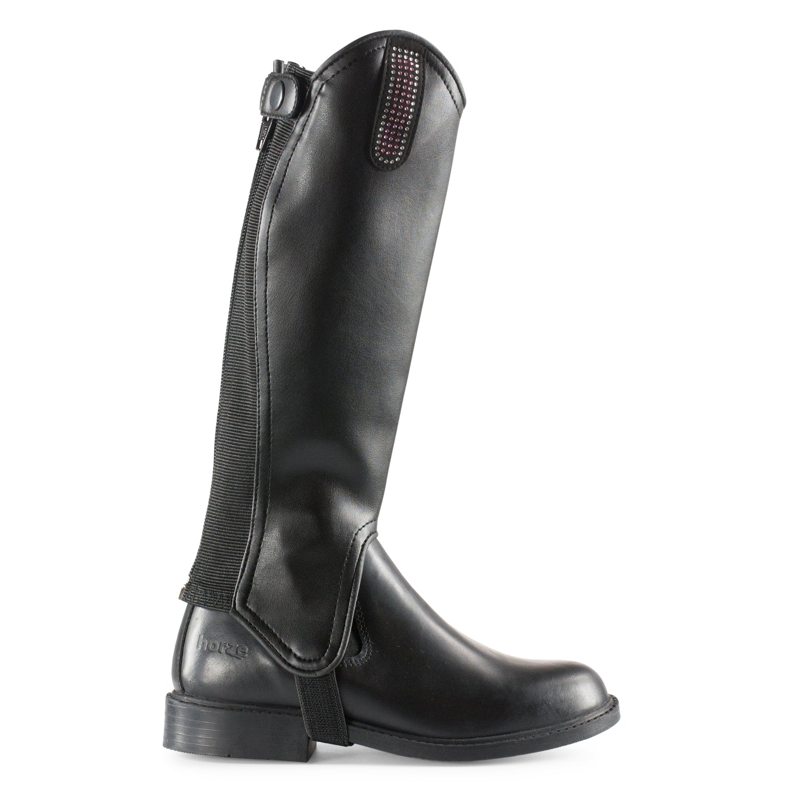 Horze Polainas de Cuero PU con Lazo de Brillopara Niños Calzado